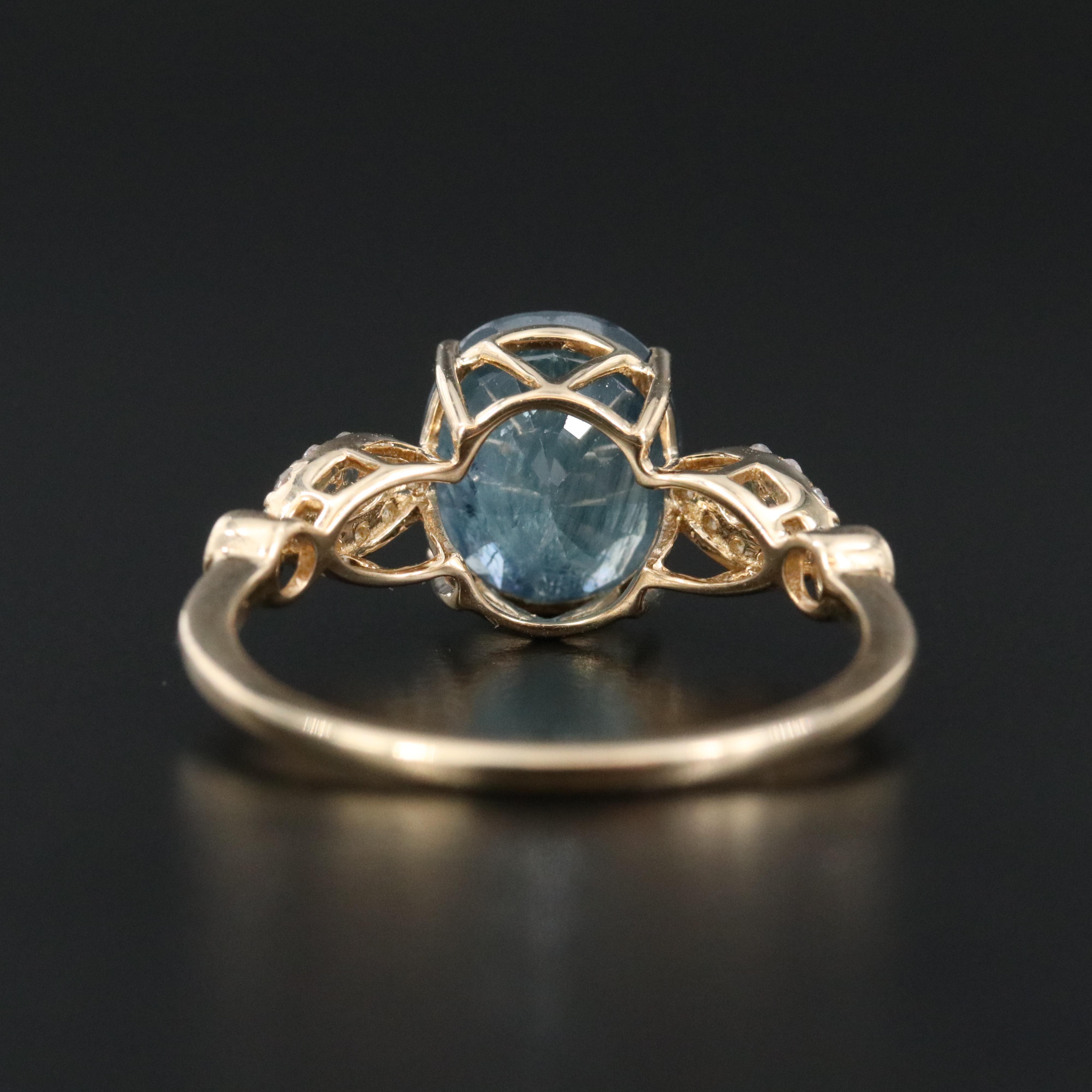 14K 3.05 CT Sapphire and White Sapphire Ring with IGI Jewelry Report