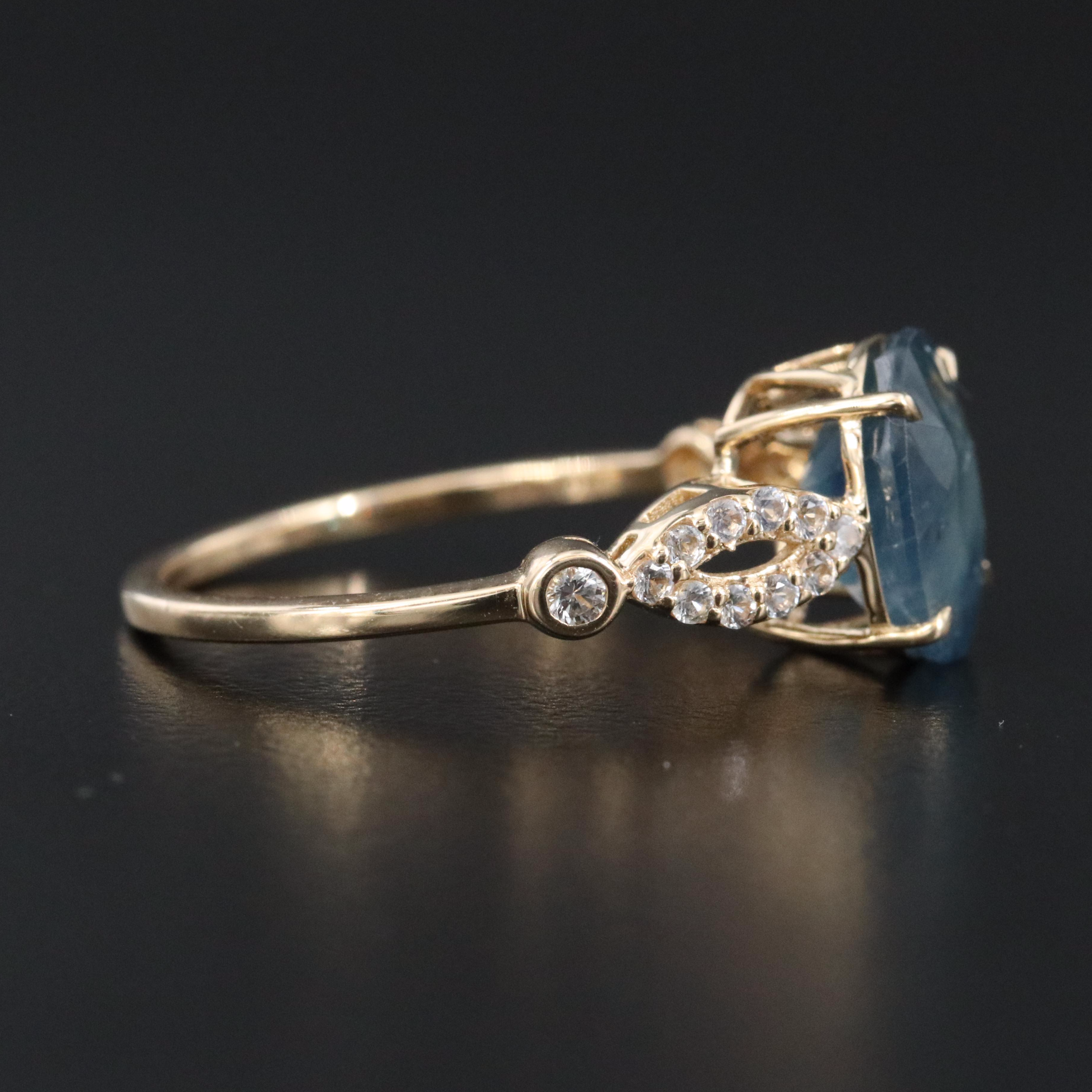 14K 3.05 CT Sapphire and White Sapphire Ring with IGI Jewelry Report