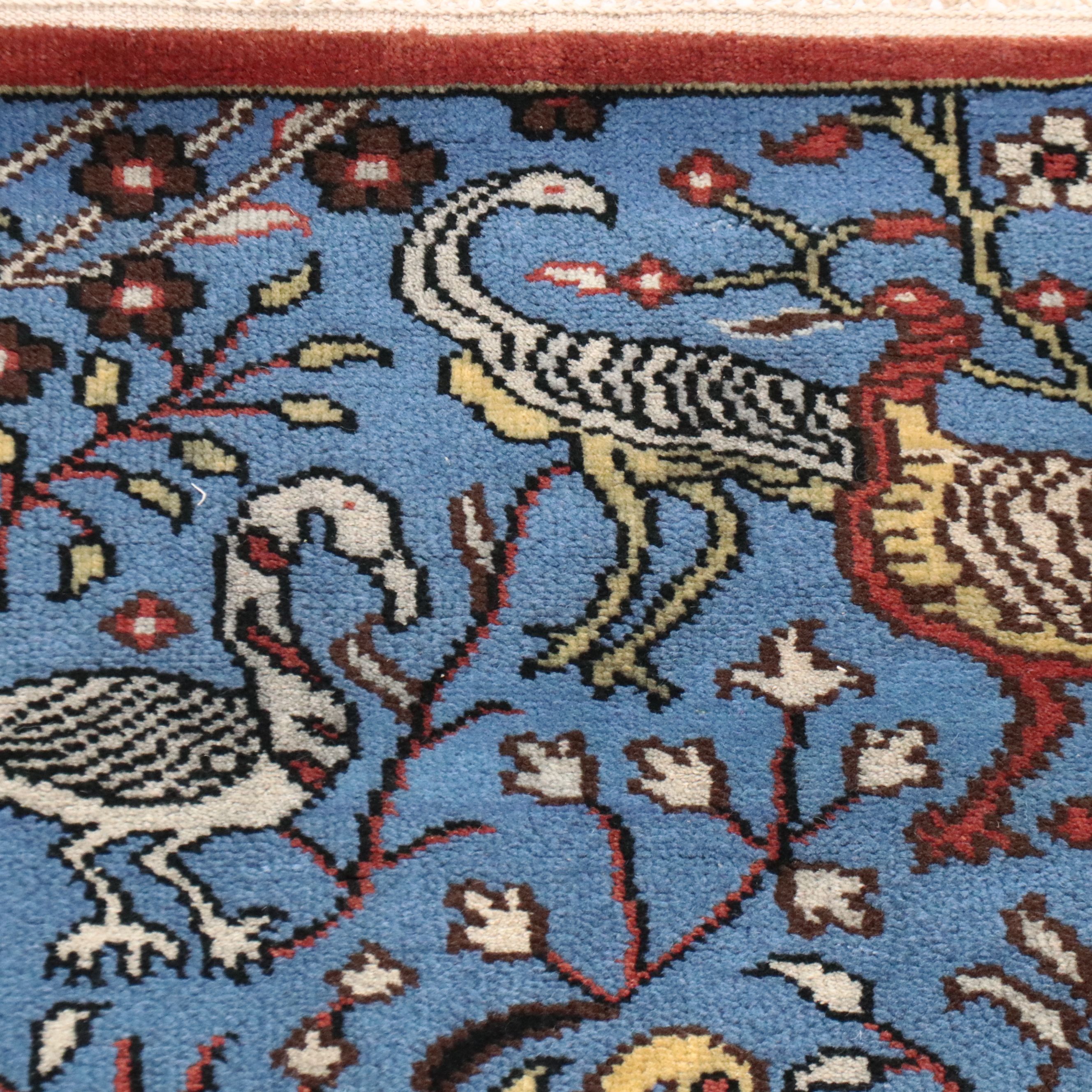 2'6 x 8'2 Hand-Knotted Indian Pictorial Carpet Runner