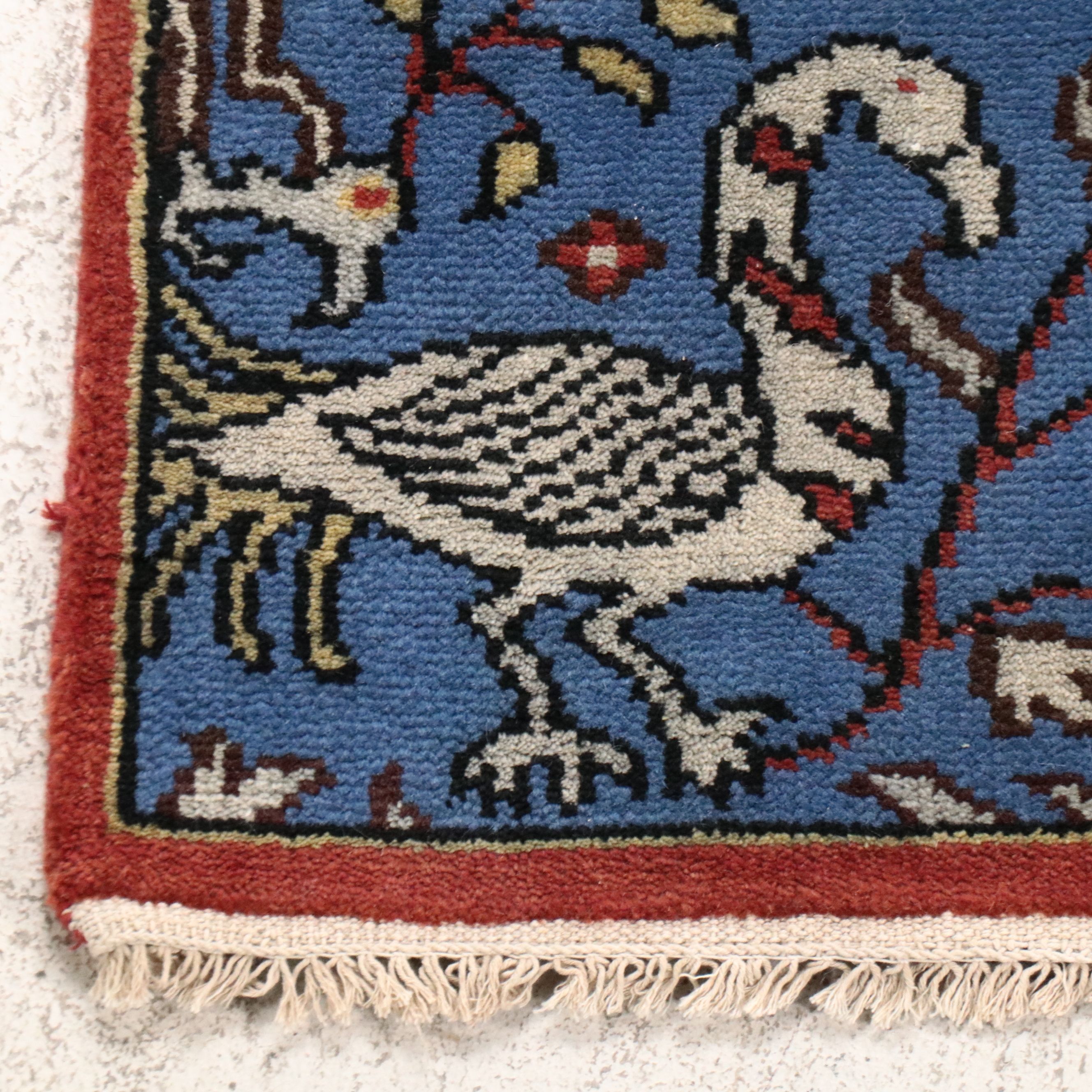 2'6 x 8'2 Hand-Knotted Indian Pictorial Carpet Runner