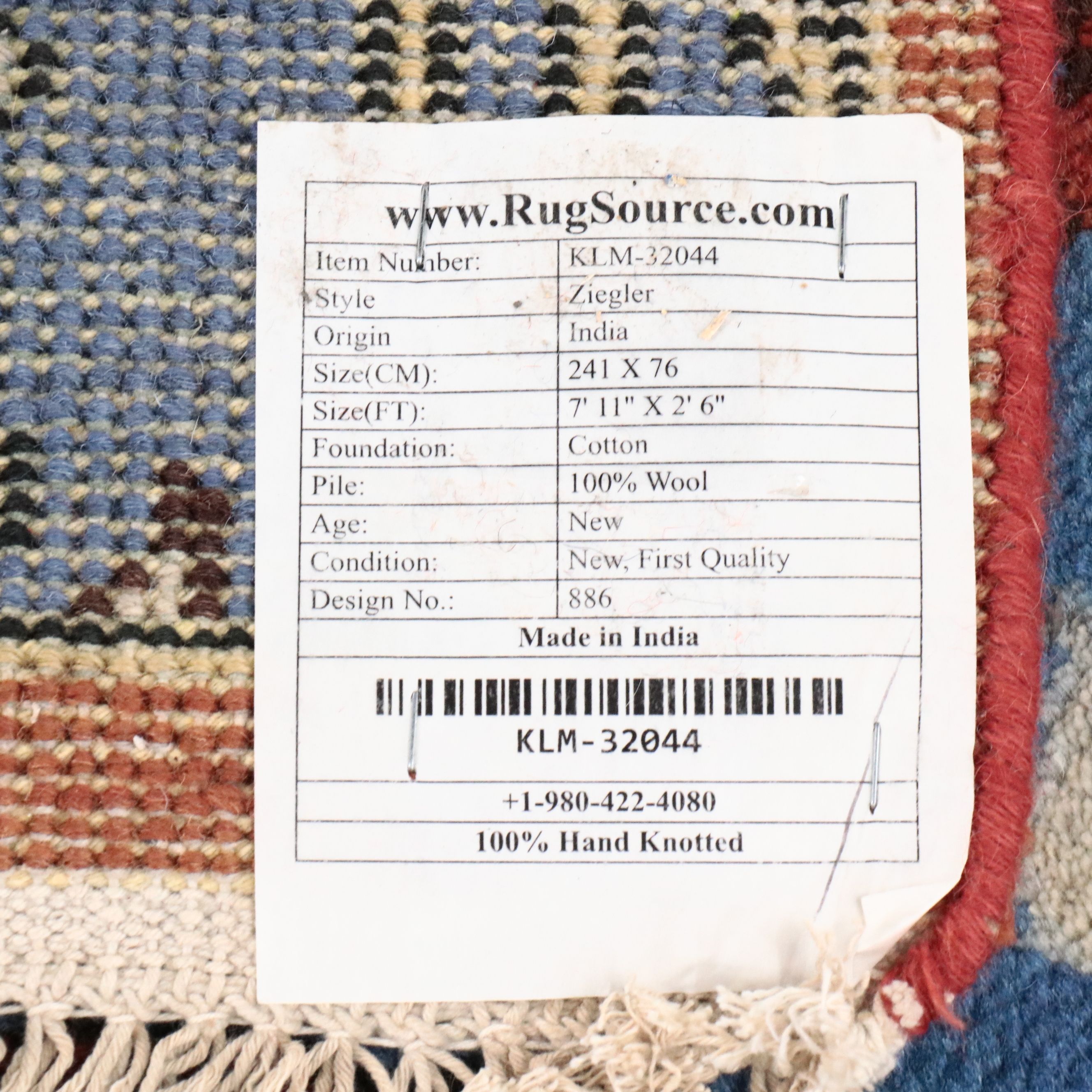 2'6 x 8'2 Hand-Knotted Indian Pictorial Carpet Runner