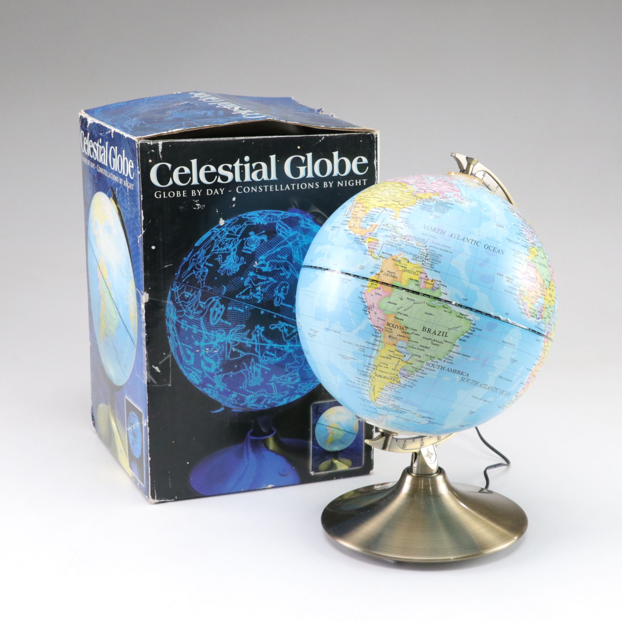 Celestial Globe with Illuminated Constellations by Night