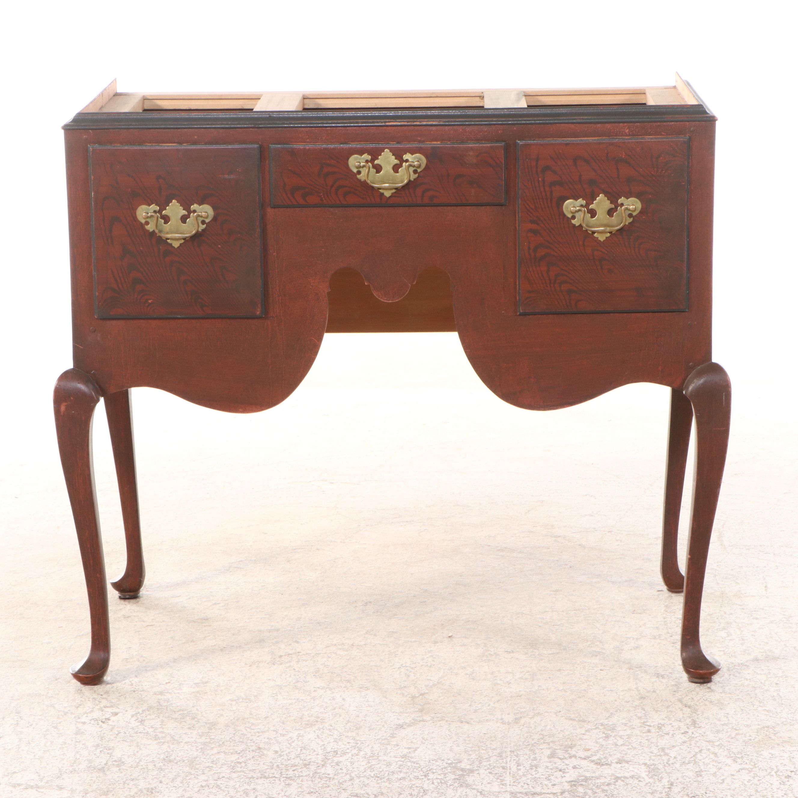 David T. Smith Queen Anne Style Highboy with Grain Painted Front