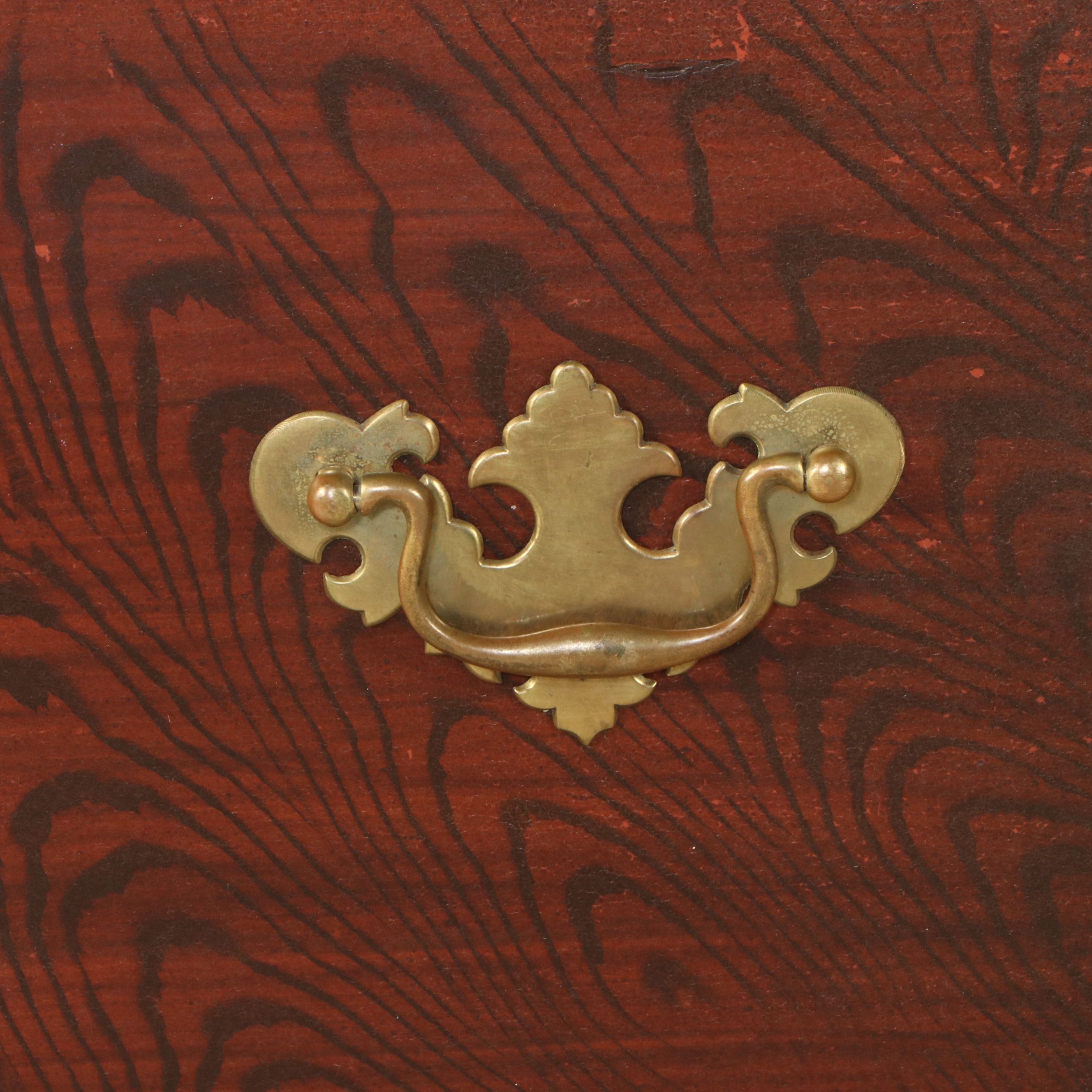 David T. Smith Queen Anne Style Highboy with Grain Painted Front