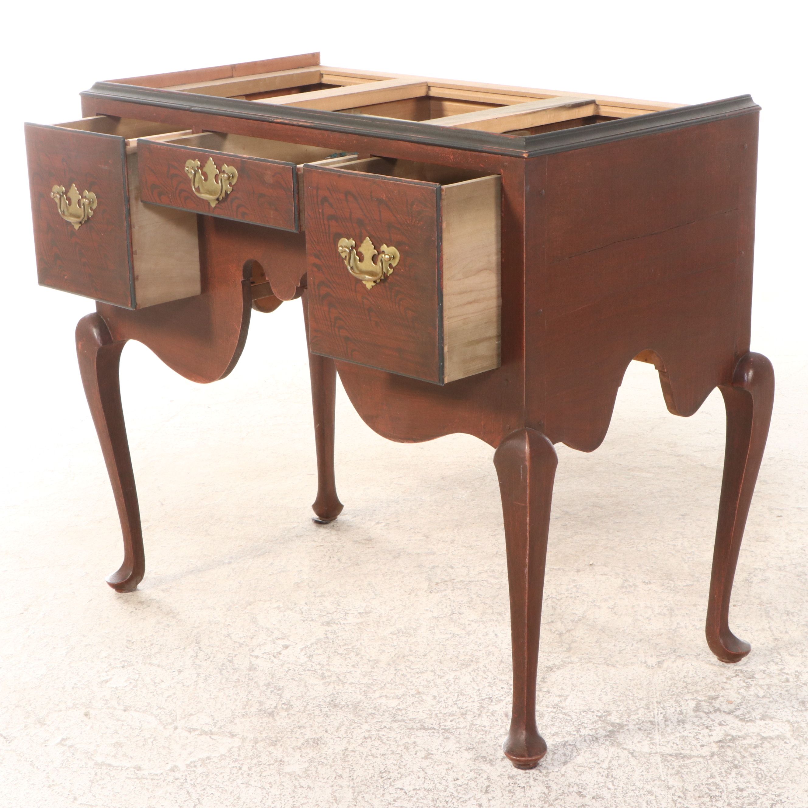 David T. Smith Queen Anne Style Highboy with Grain Painted Front