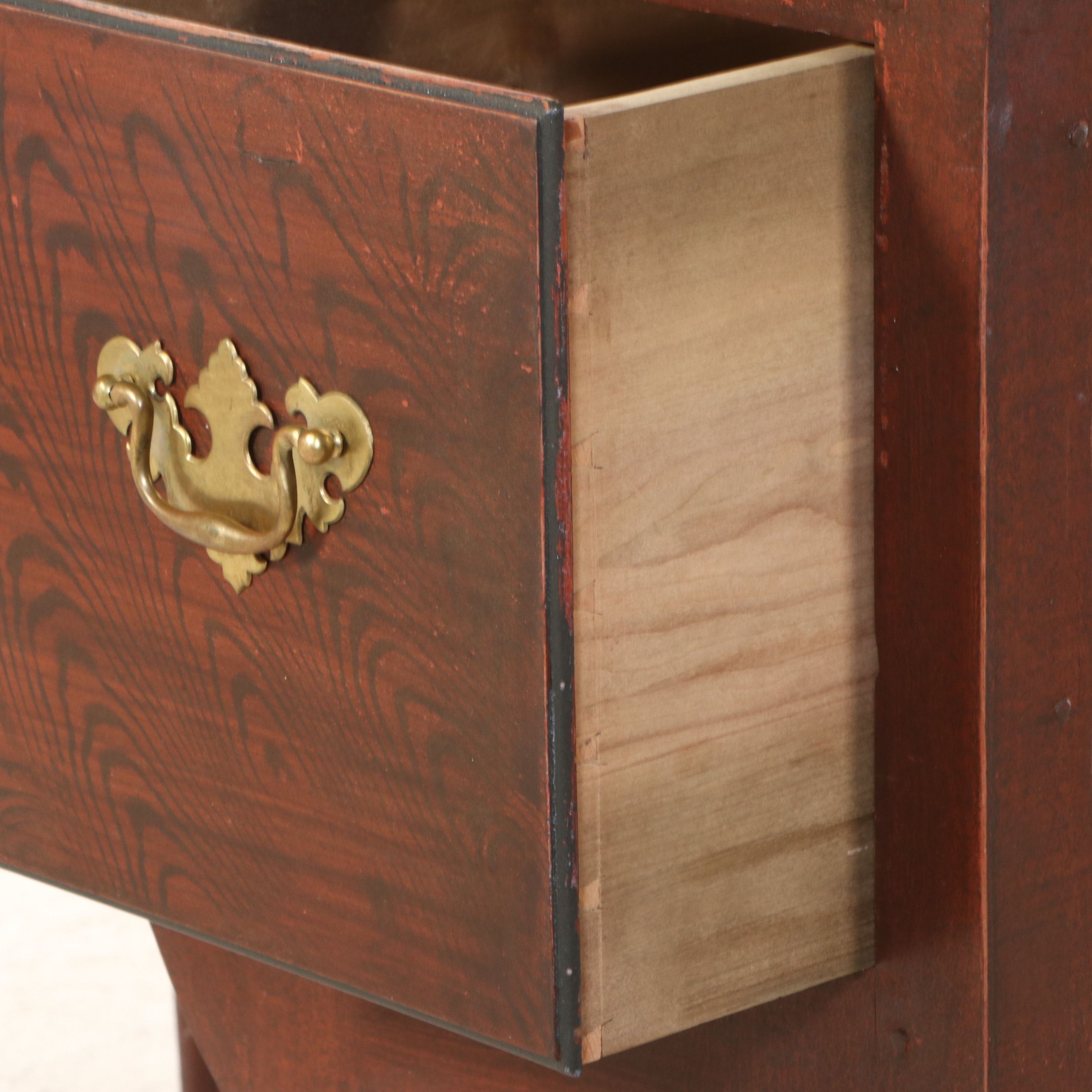 David T. Smith Queen Anne Style Highboy with Grain Painted Front