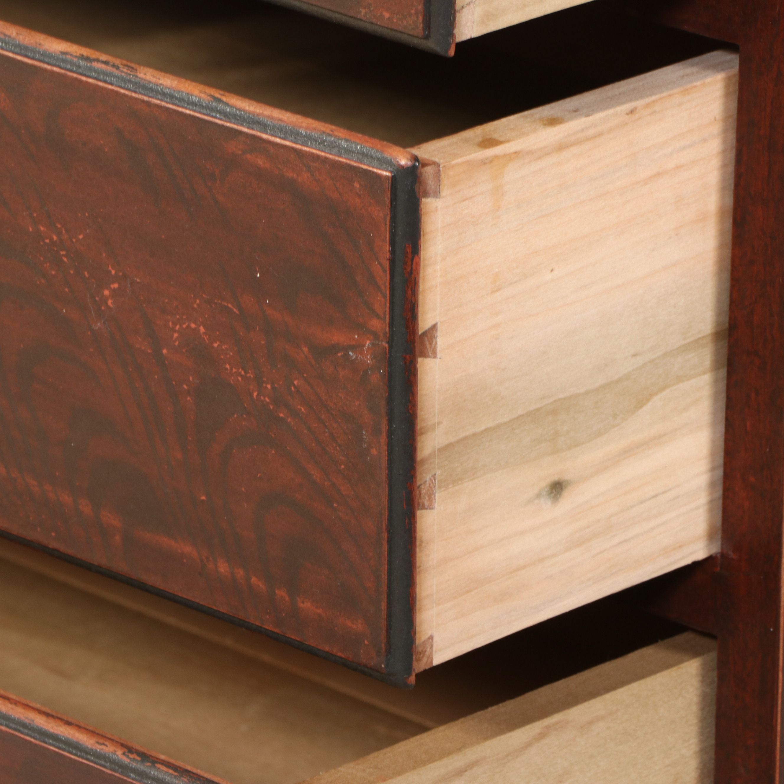 David T. Smith Queen Anne Style Highboy with Grain Painted Front