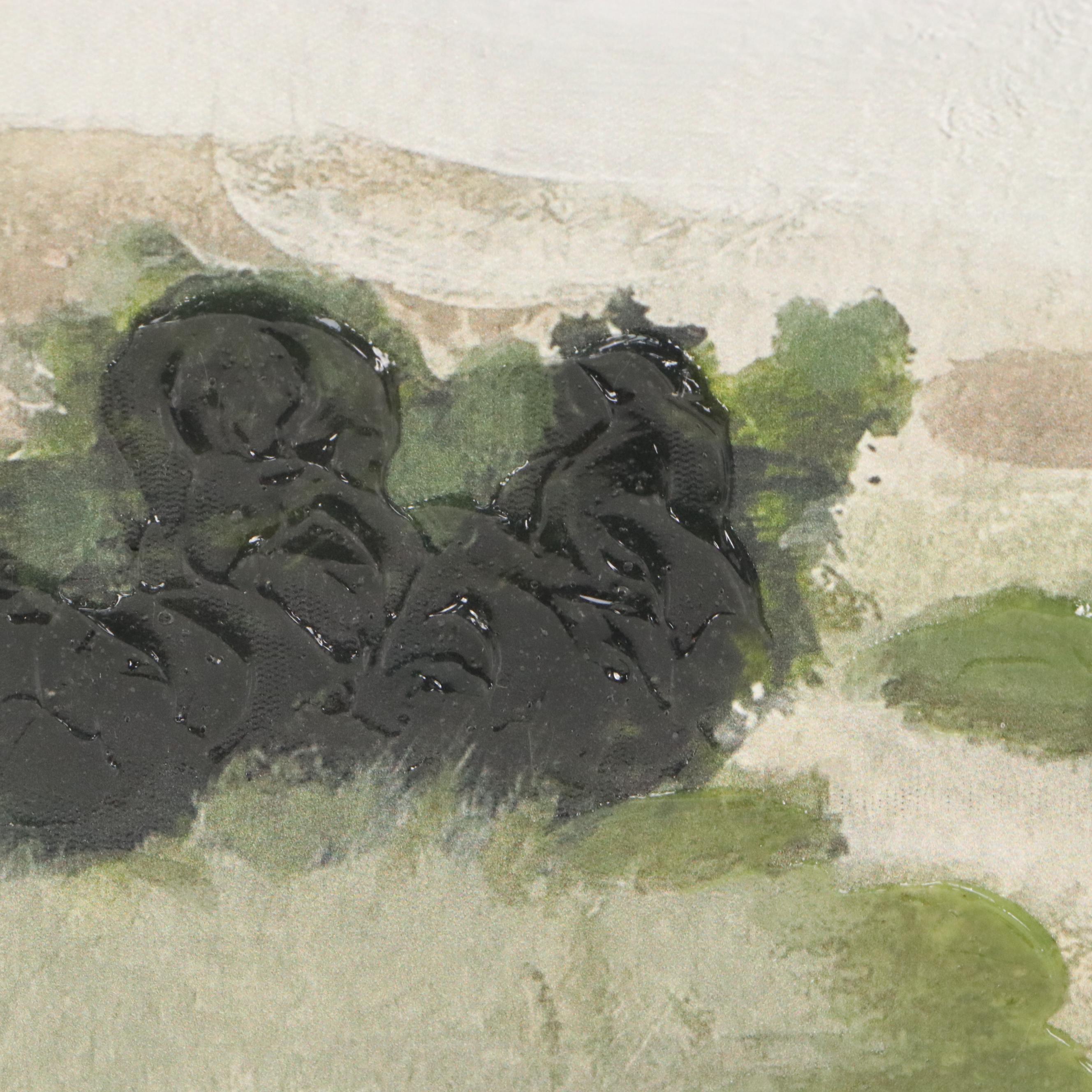 Embellished Giclée After Pamela Munger of Rural Landscape, 21st Century