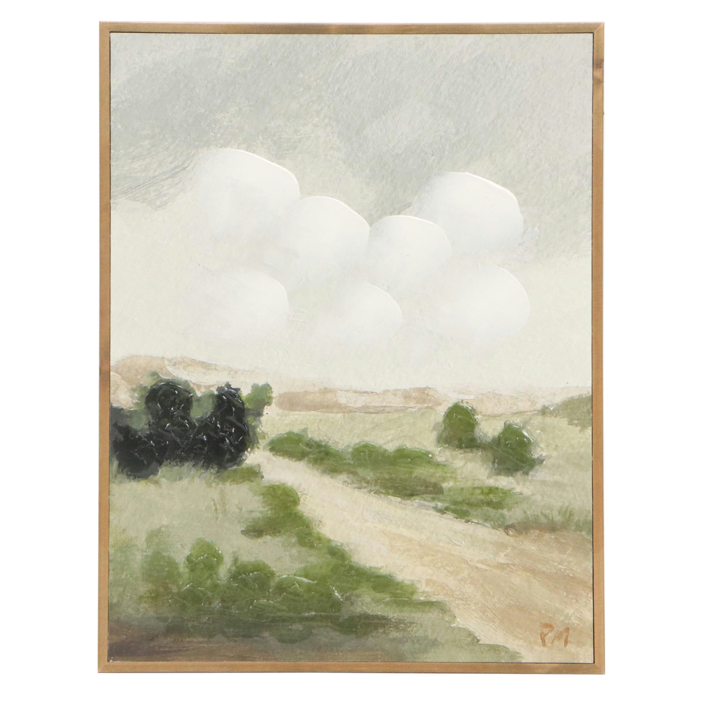 Embellished Giclée After Pamela Munger of Rural Landscape, 21st Century