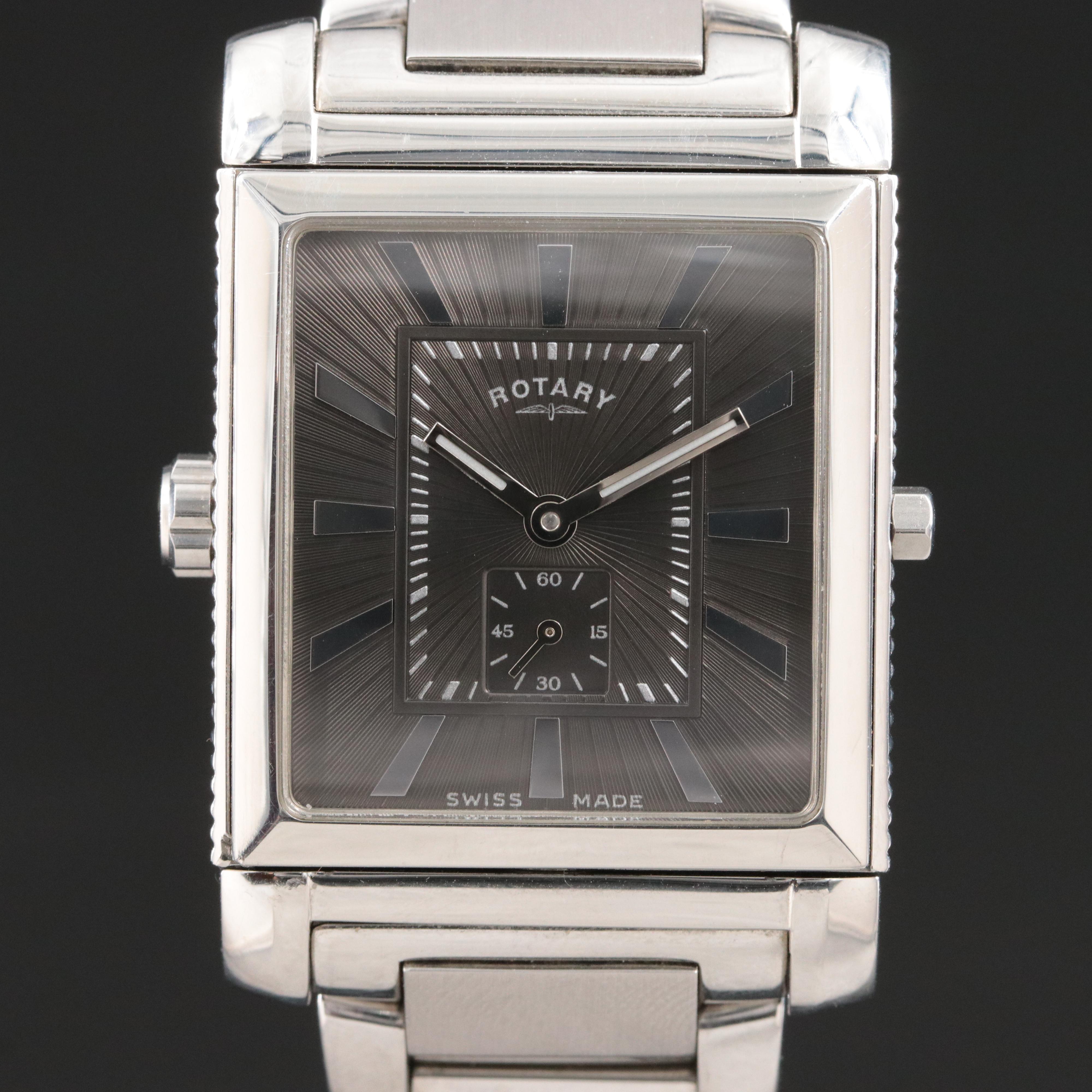 Rotary Revelation Swiss Made Reversible Stainless Steel Watch