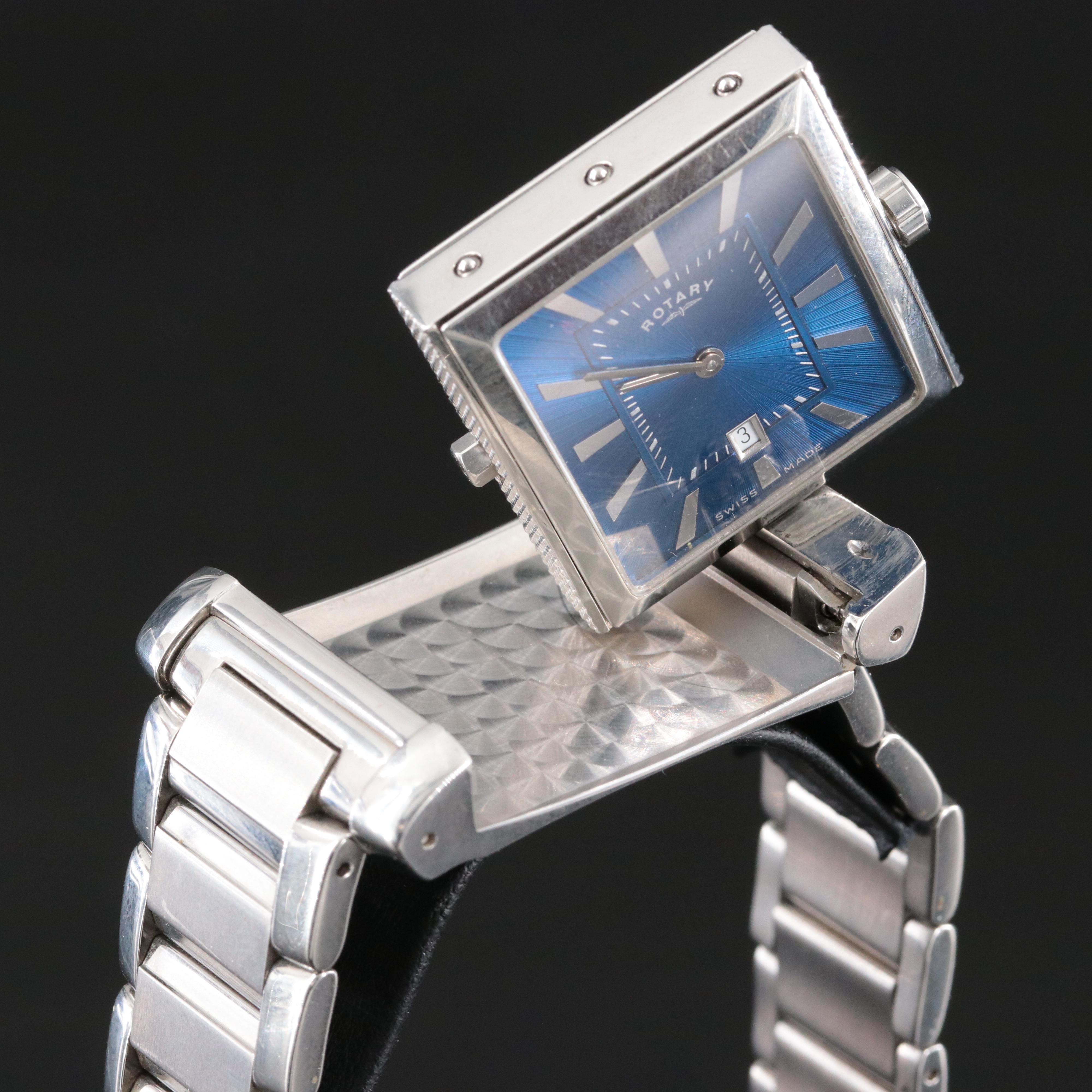 Rotary Revelation Swiss Made Reversible Stainless Steel Watch