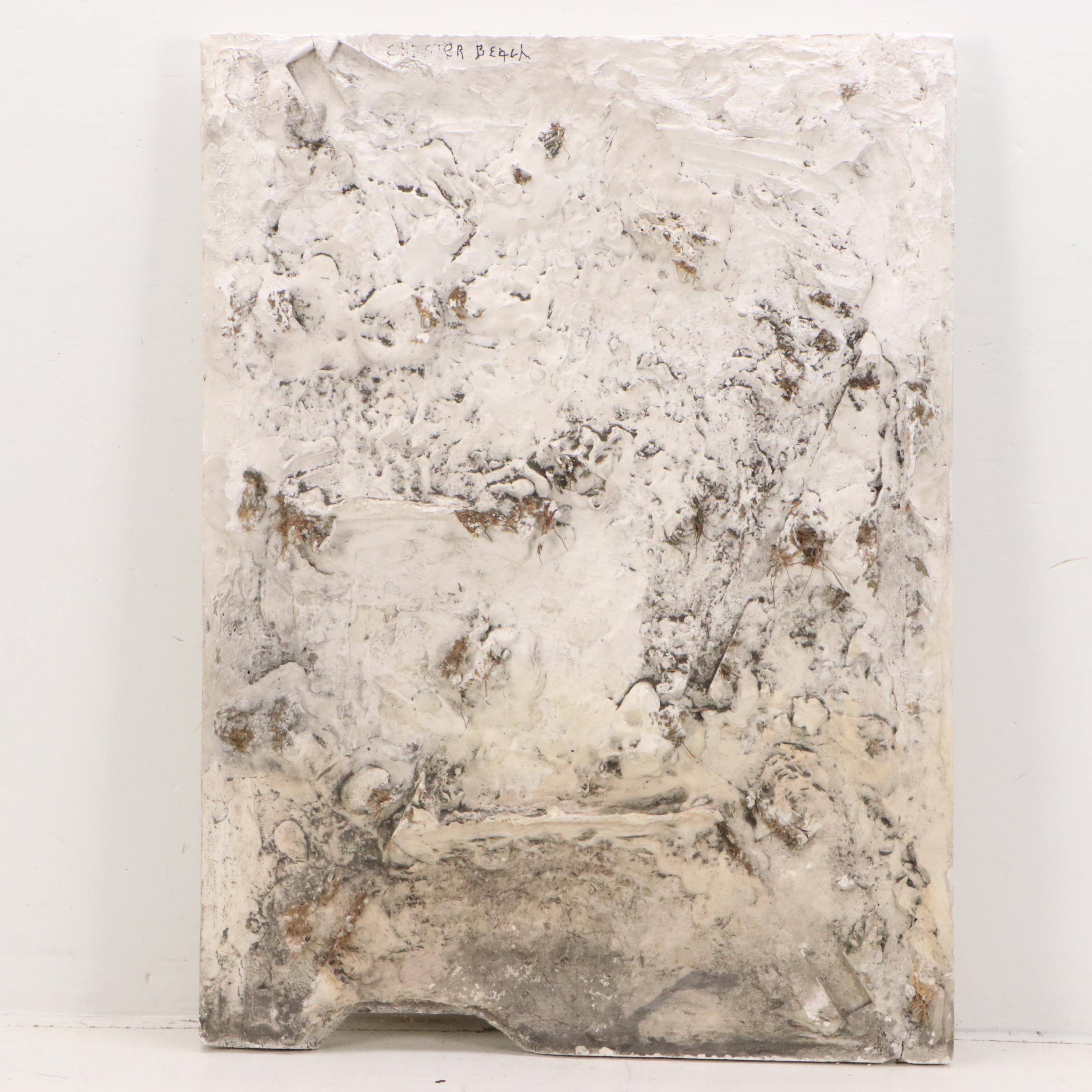 Chester Beach Cast Concrete Memorial Bas-Relief Panel and Associated Mold