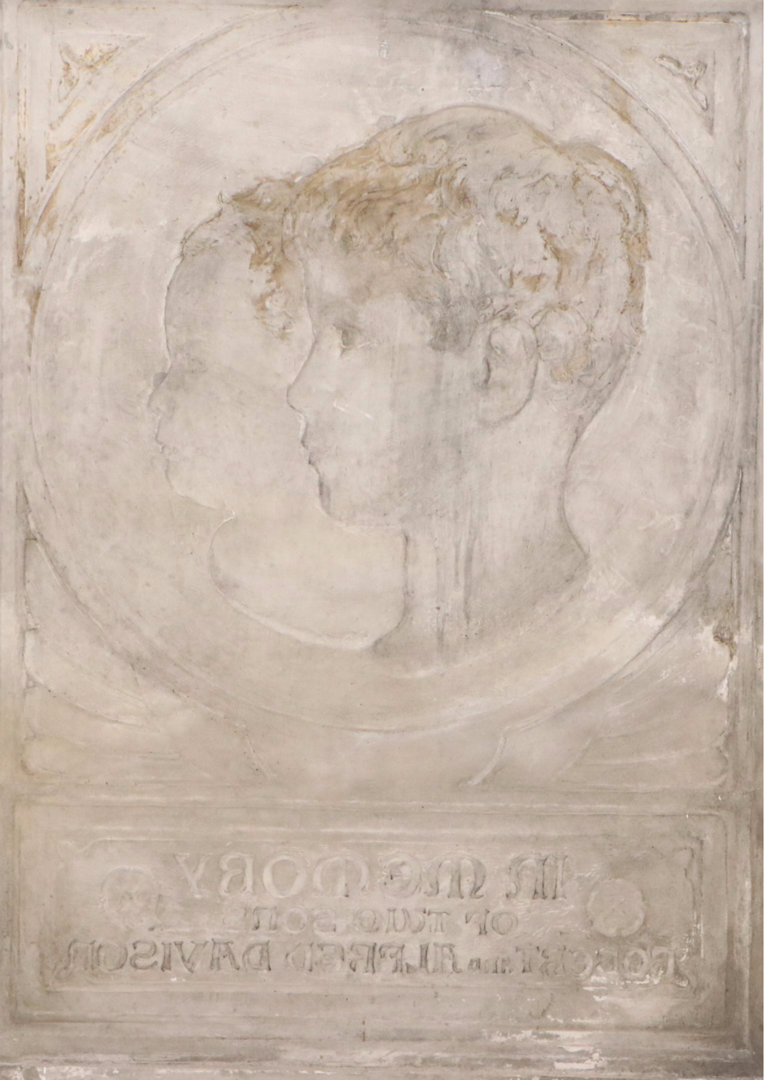 Chester Beach Cast Concrete Memorial Bas-Relief Panel and Associated Mold