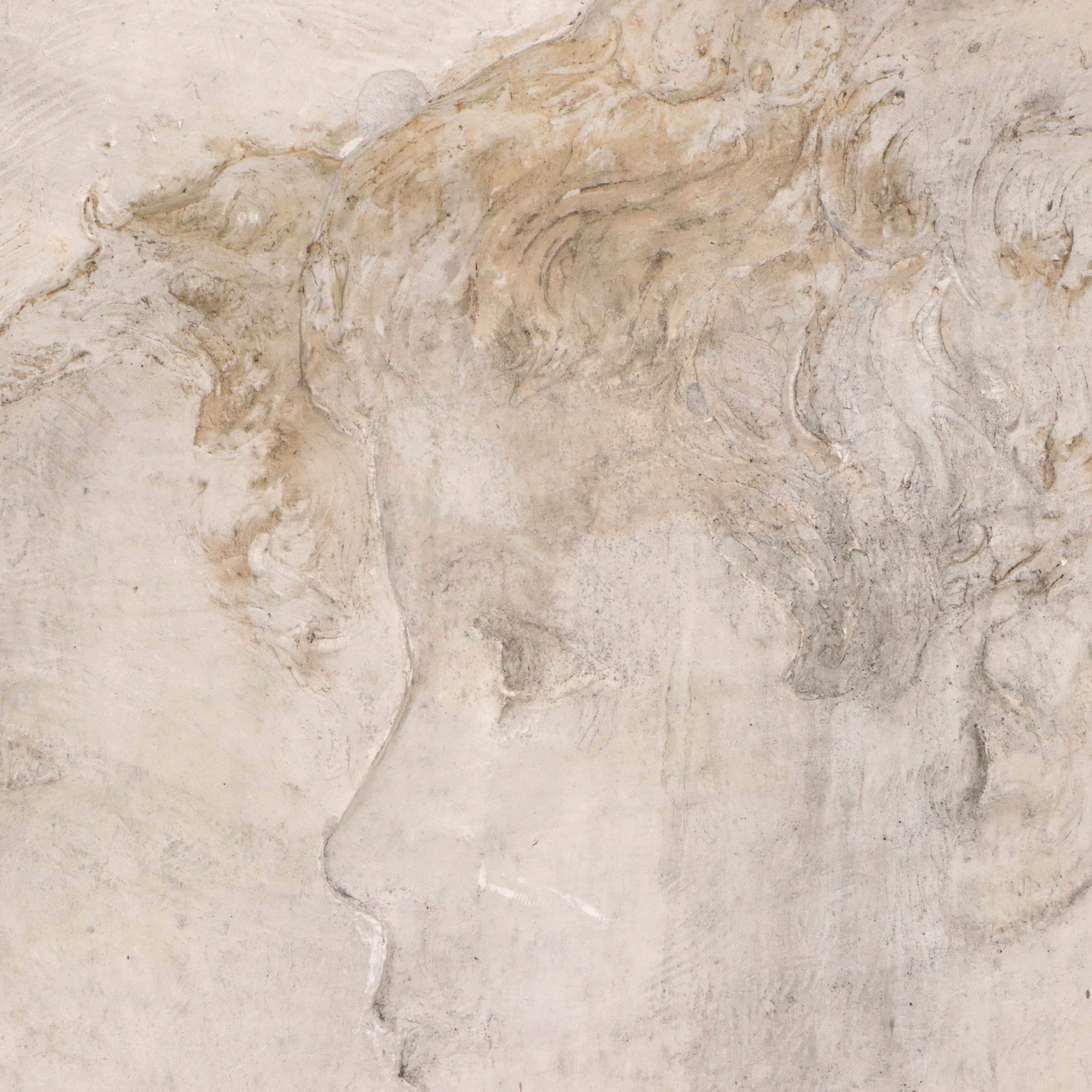 Chester Beach Cast Concrete Memorial Bas-Relief Panel and Associated Mold