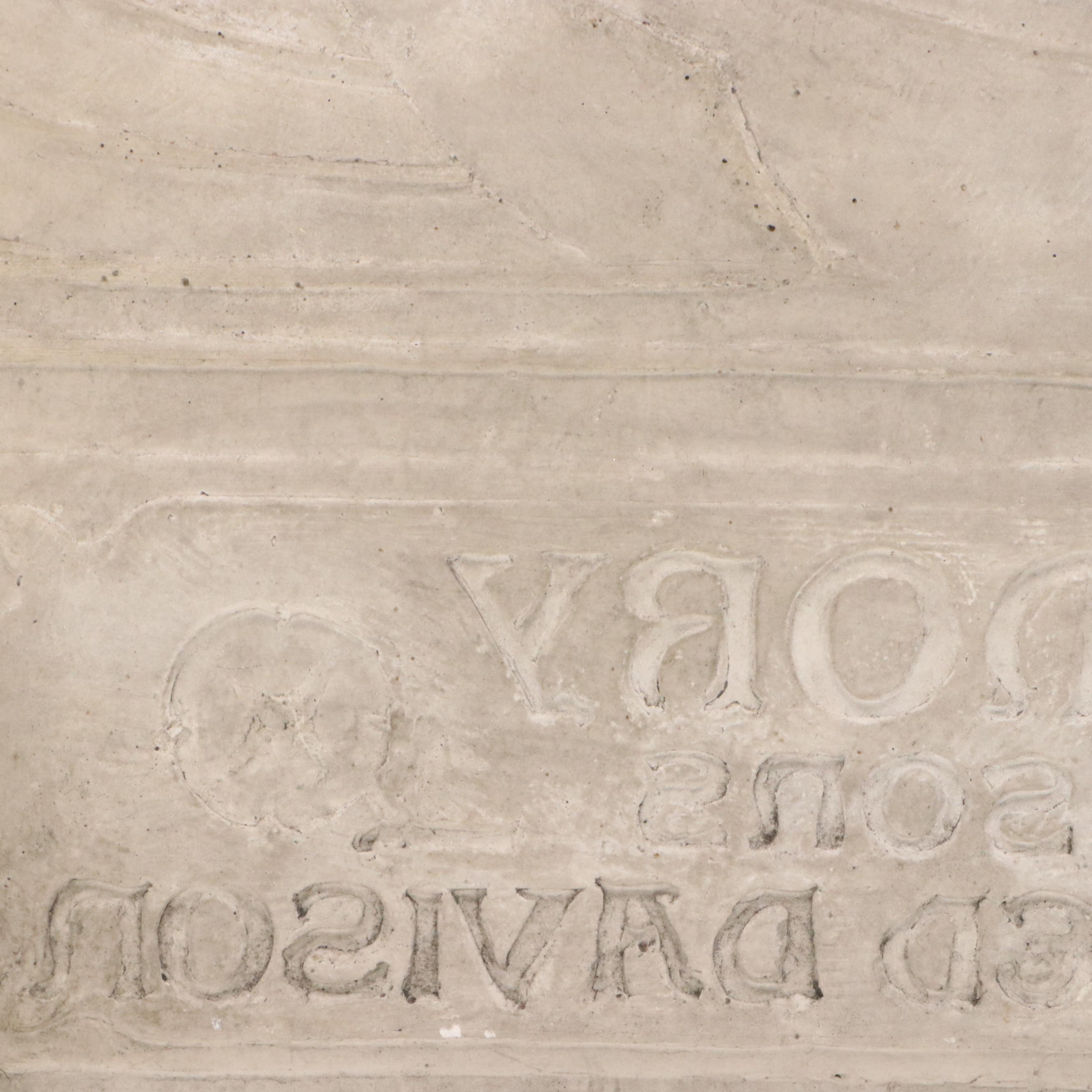 Chester Beach Cast Concrete Memorial Bas-Relief Panel and Associated Mold