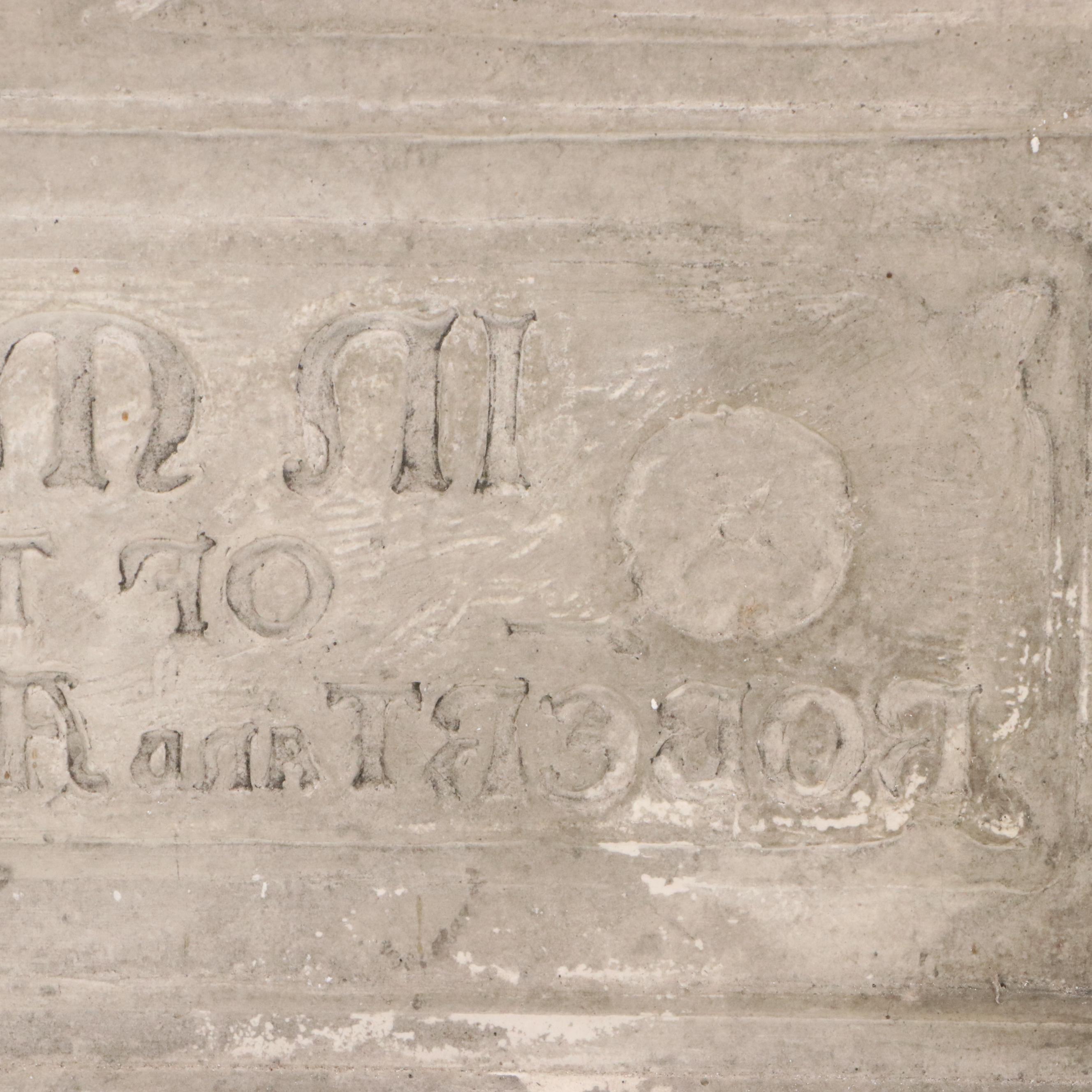 Chester Beach Cast Concrete Memorial Bas-Relief Panel and Associated Mold