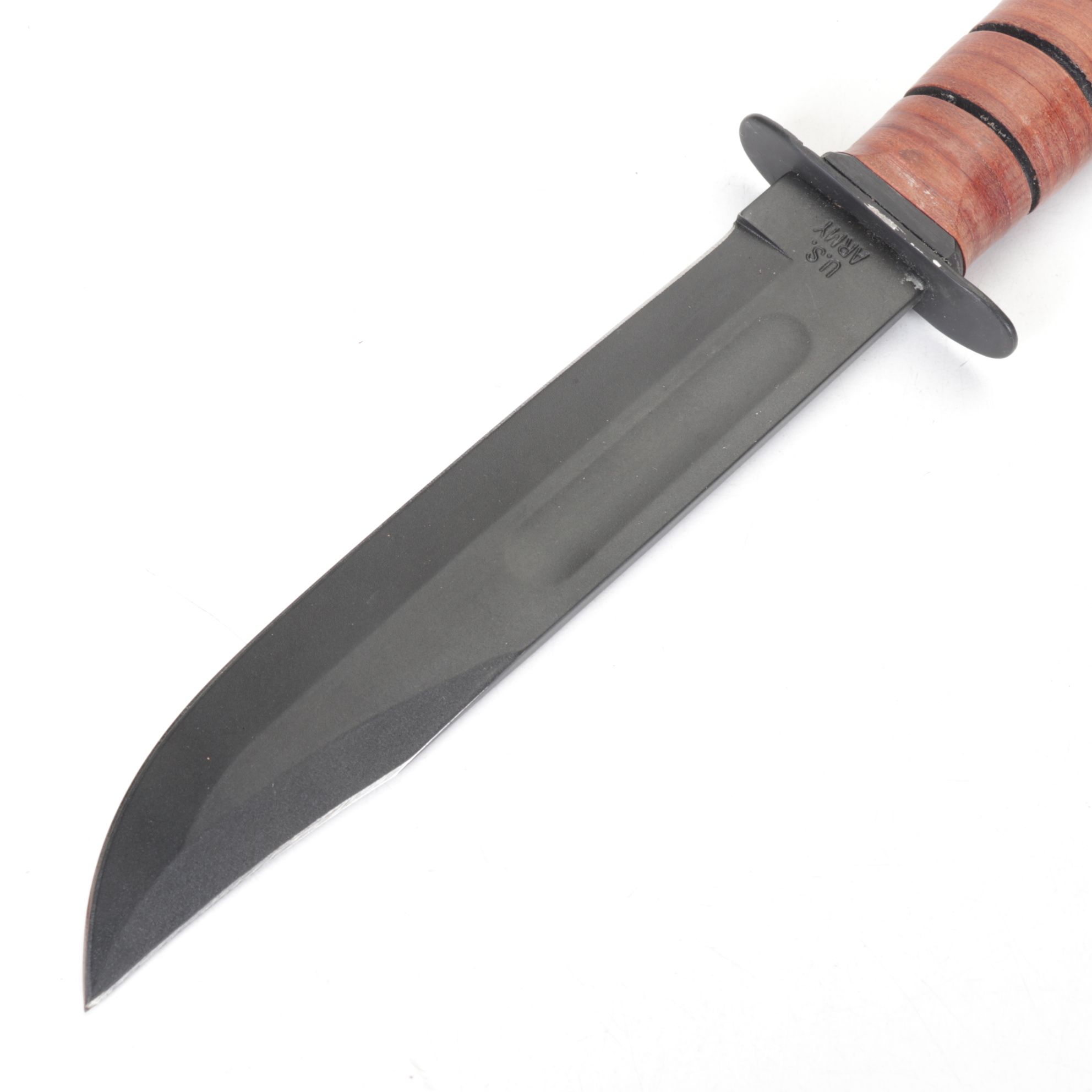 KA-BAR Matte Black Fixed Blade Knife with U.S. Army Sheath
