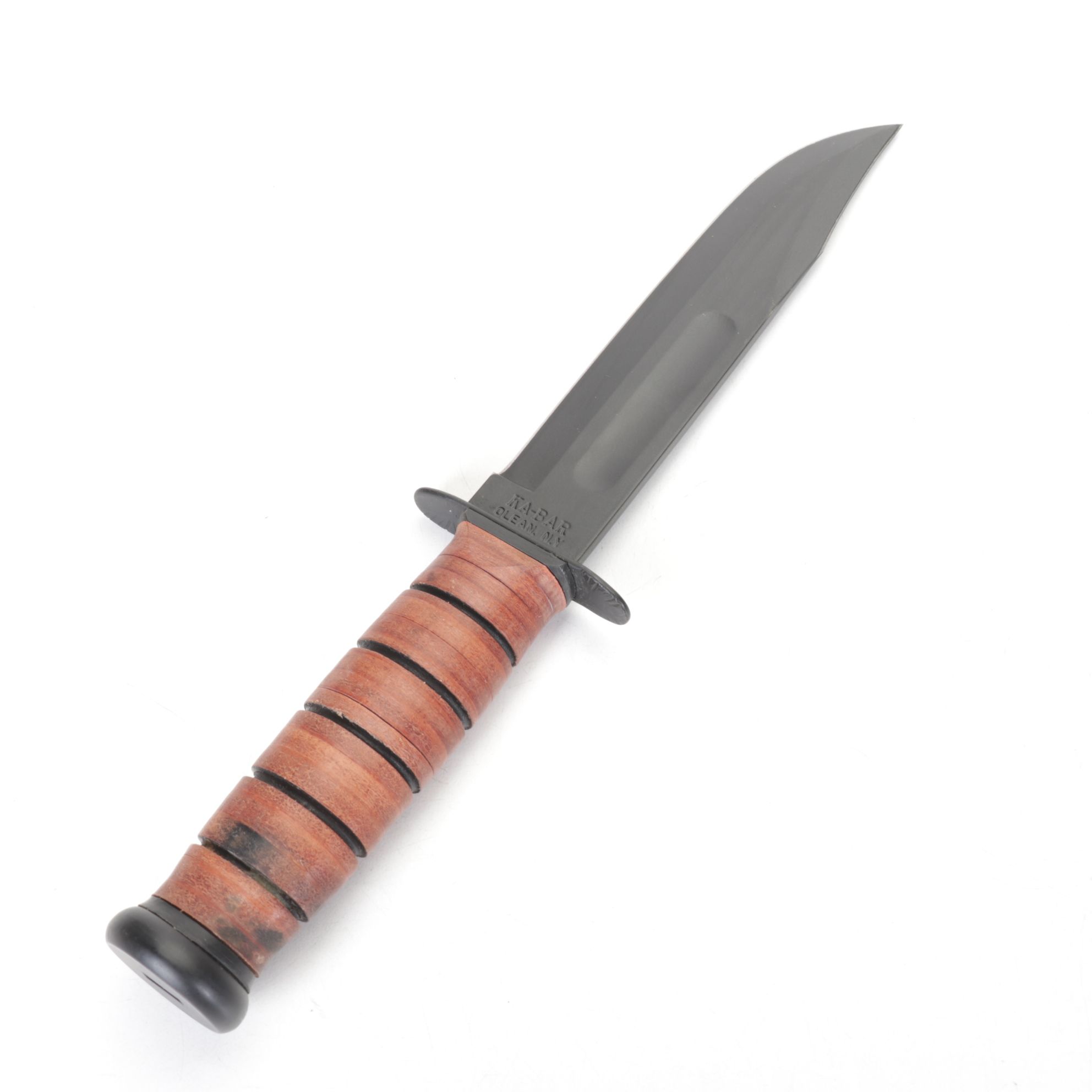 KA-BAR Matte Black Fixed Blade Knife with U.S. Army Sheath