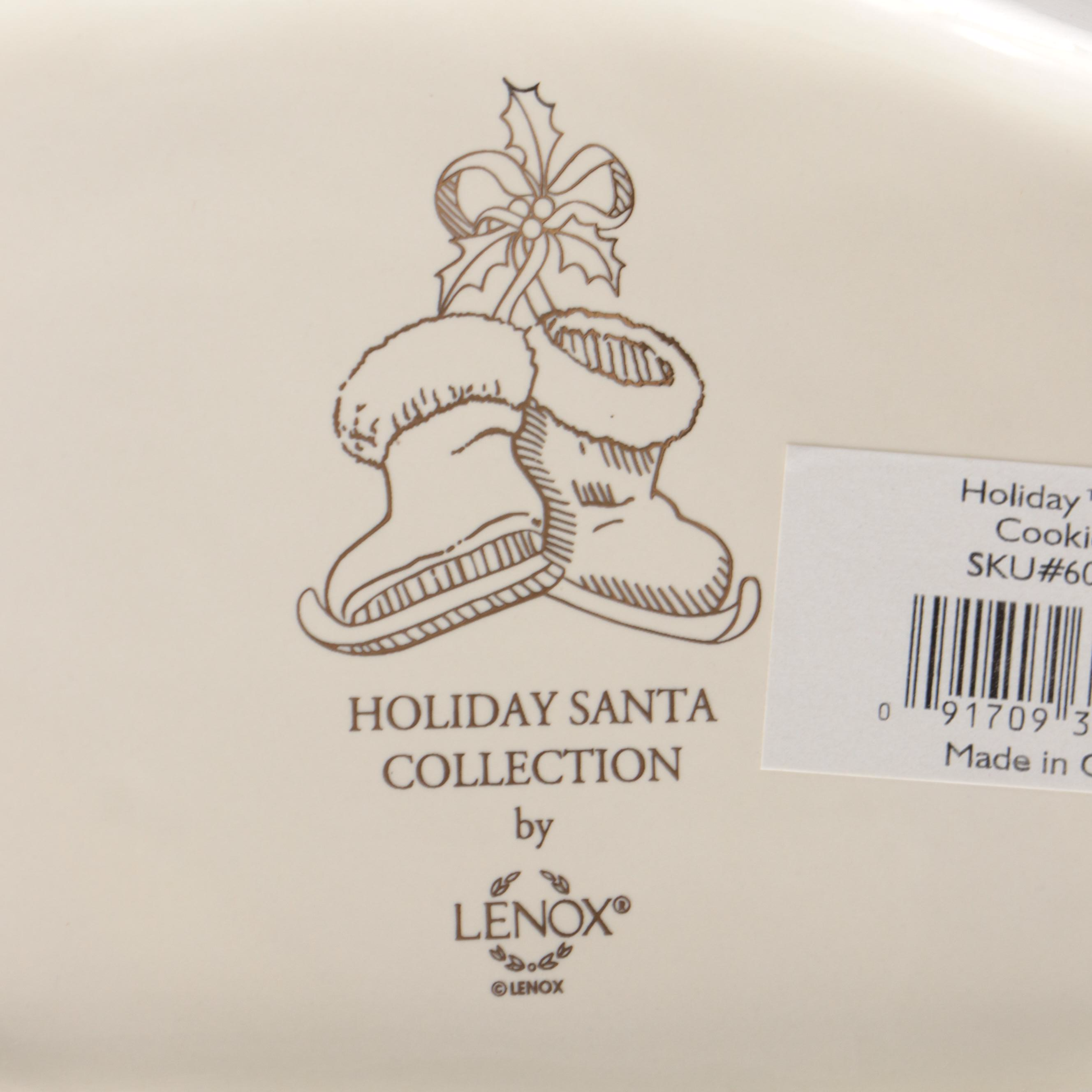 Lenox Holiday Collection Porcelain Carousel Centerpiece and Santa Cookie Jar