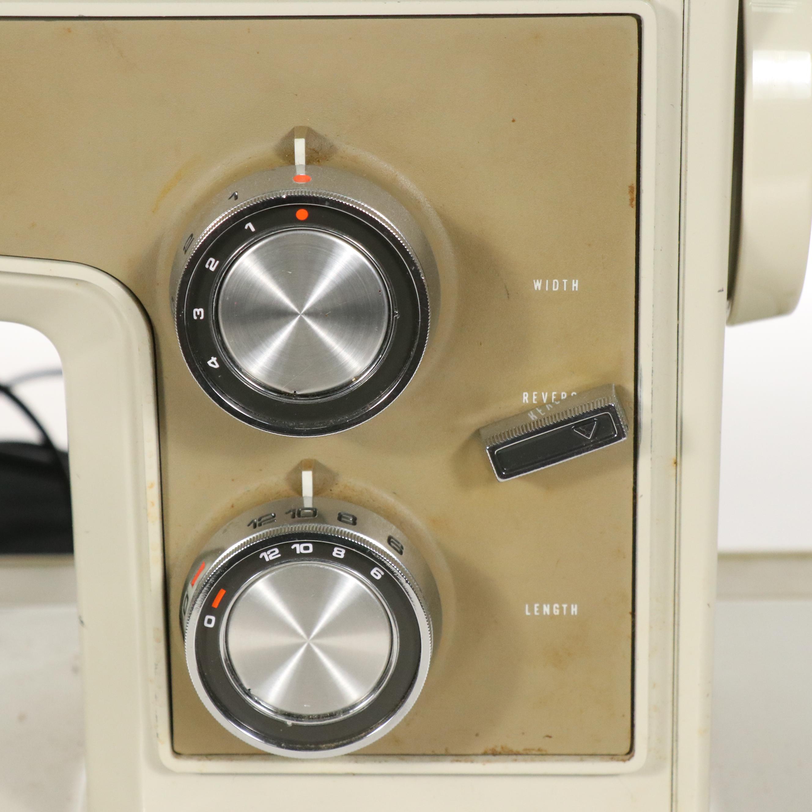 Sears Kenmore Electric Sewing Machine with Portable Case and Notions