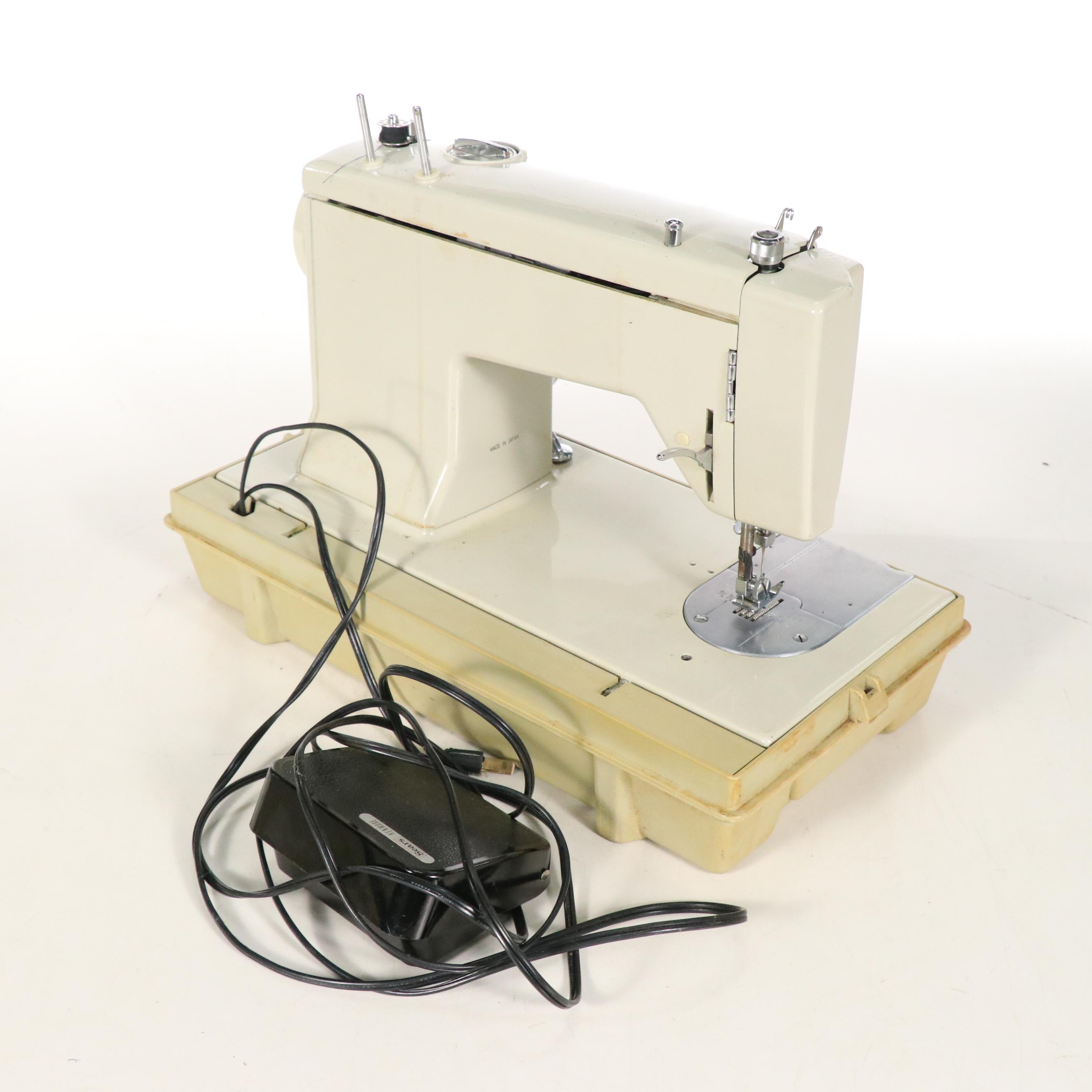 Sears Kenmore Electric Sewing Machine with Portable Case and Notions