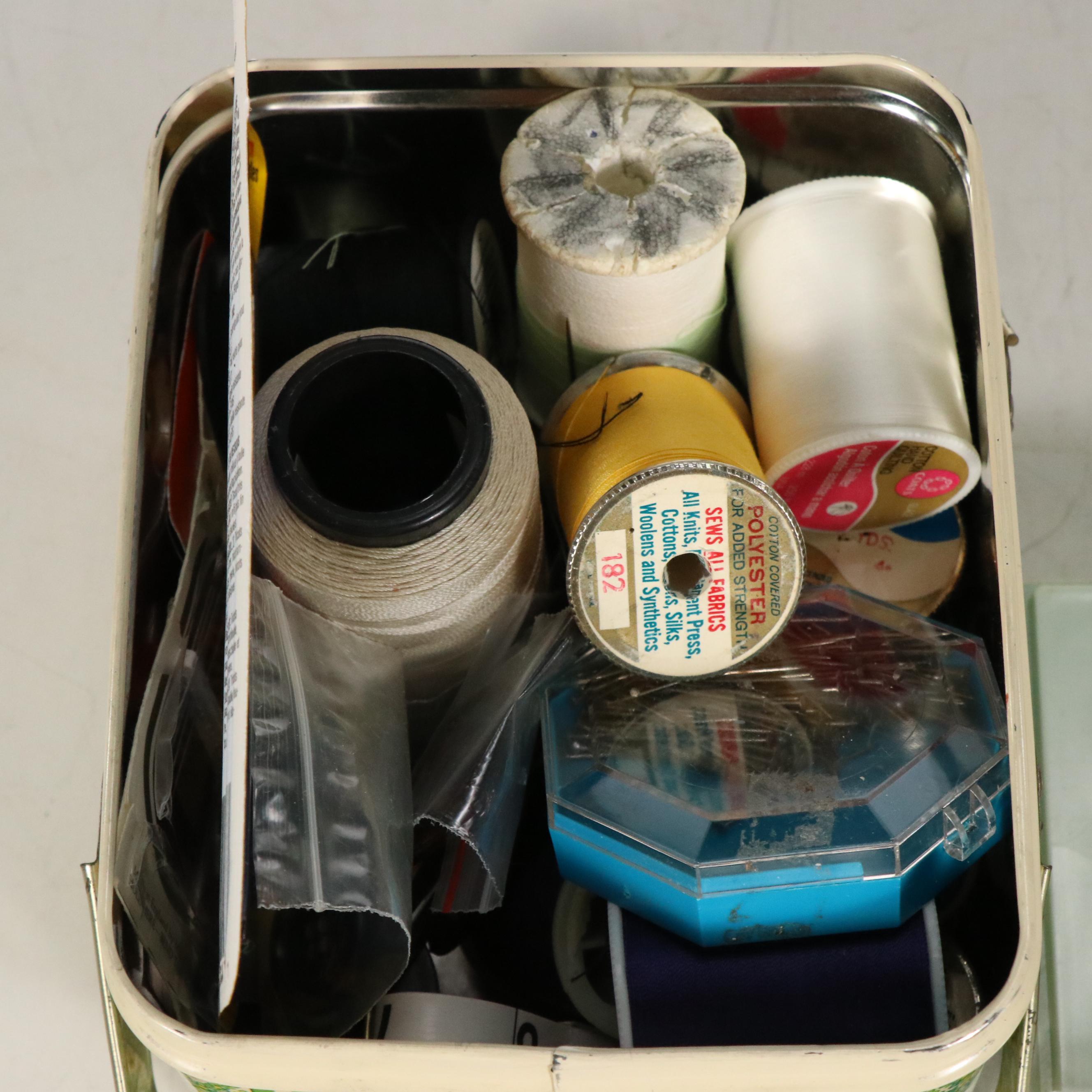 Sears Kenmore Electric Sewing Machine with Portable Case and Notions