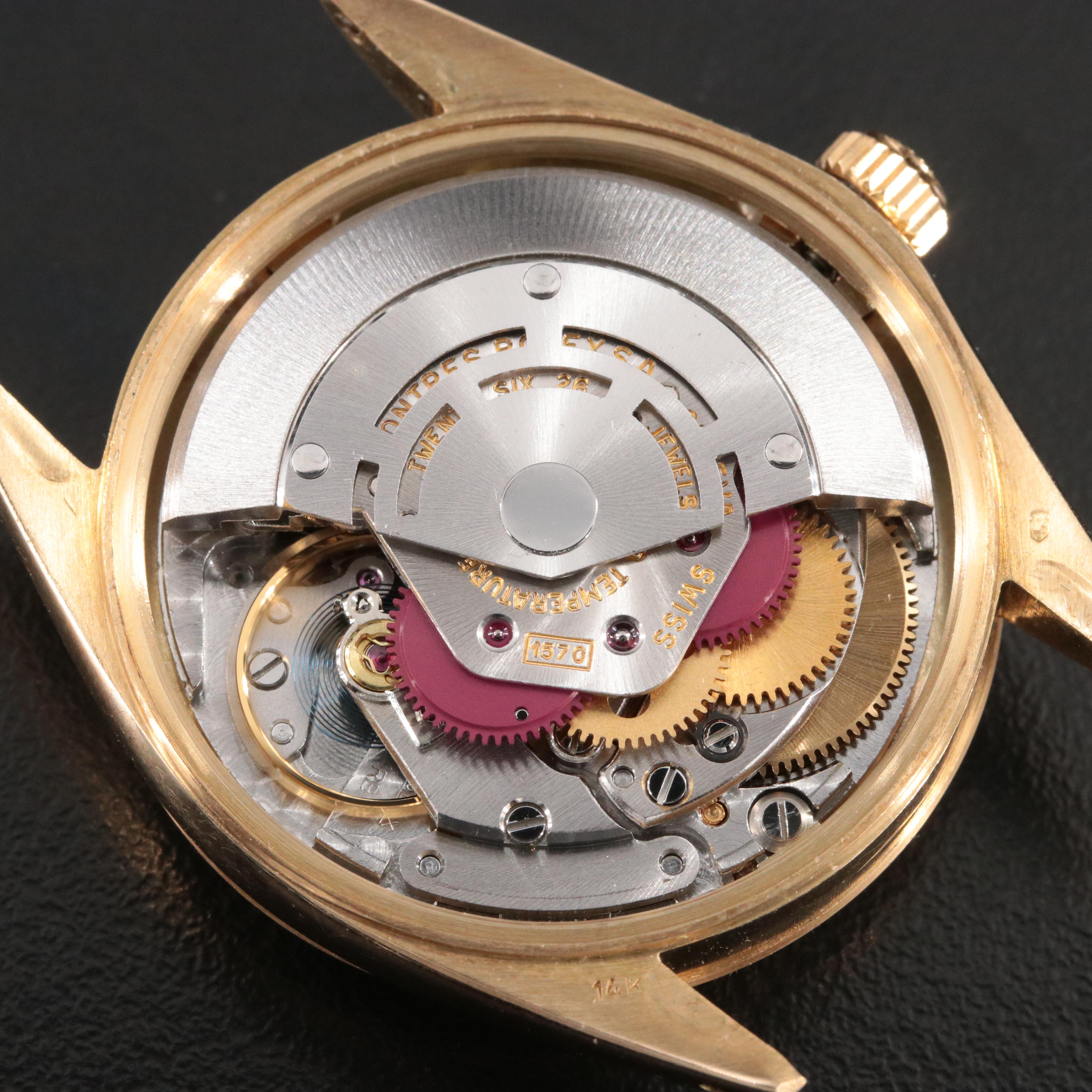 14K Rolex Oyster Perpetual Date 1503 Vintage Watch c.1970