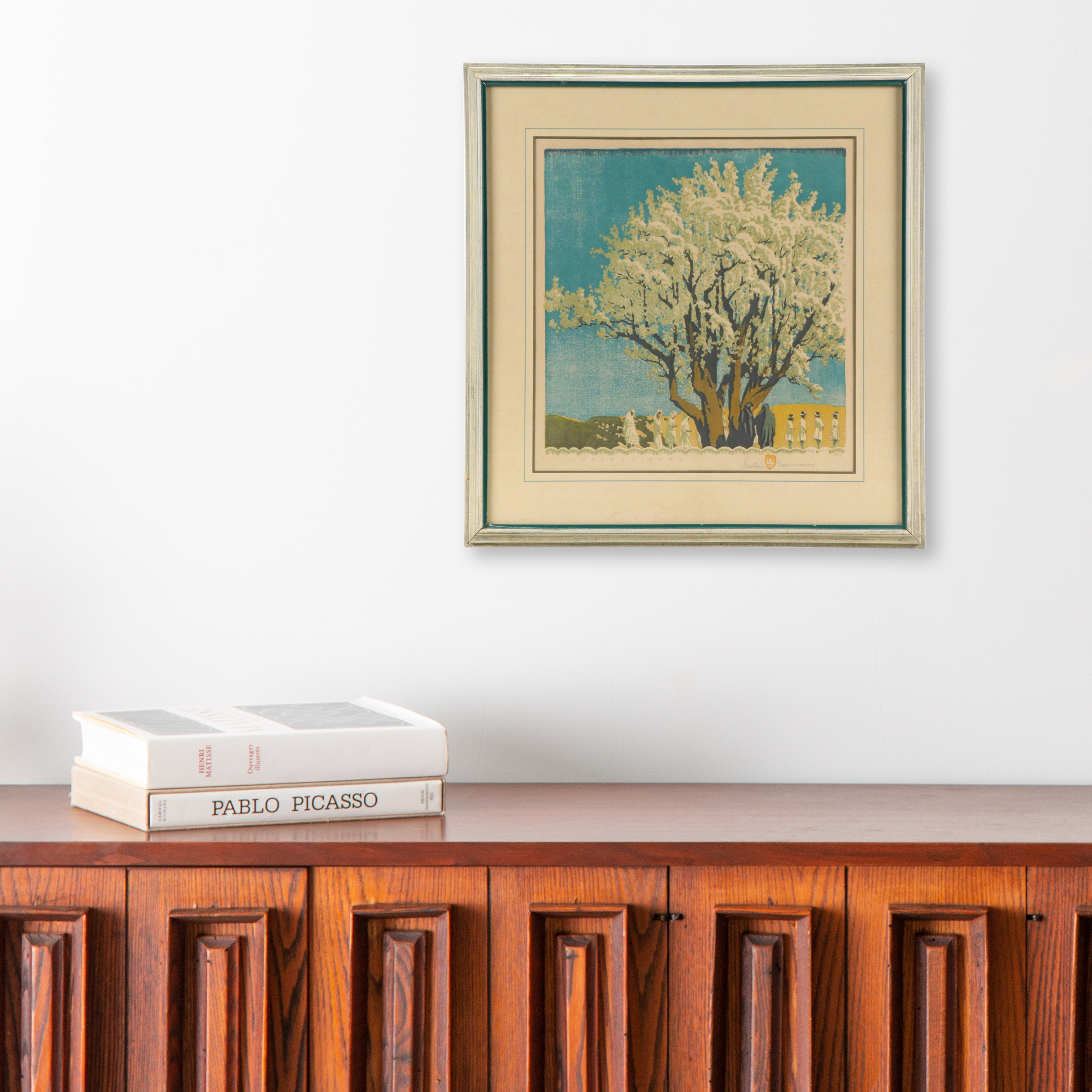 Gustave Baumann Woodcut "Processional," 1951