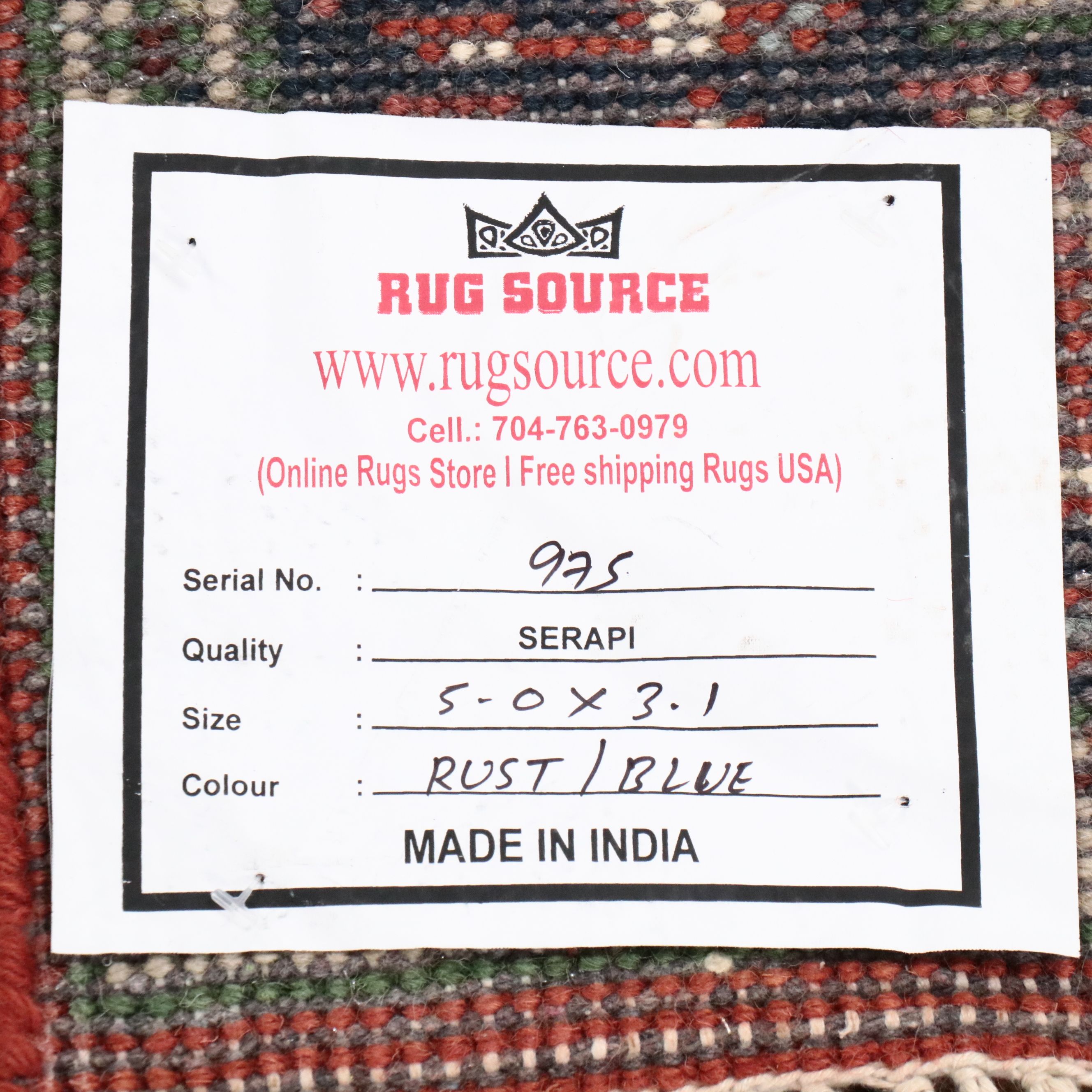 3' x 5'2 Hand-Knotted Indo-Persian Heriz Area Rug