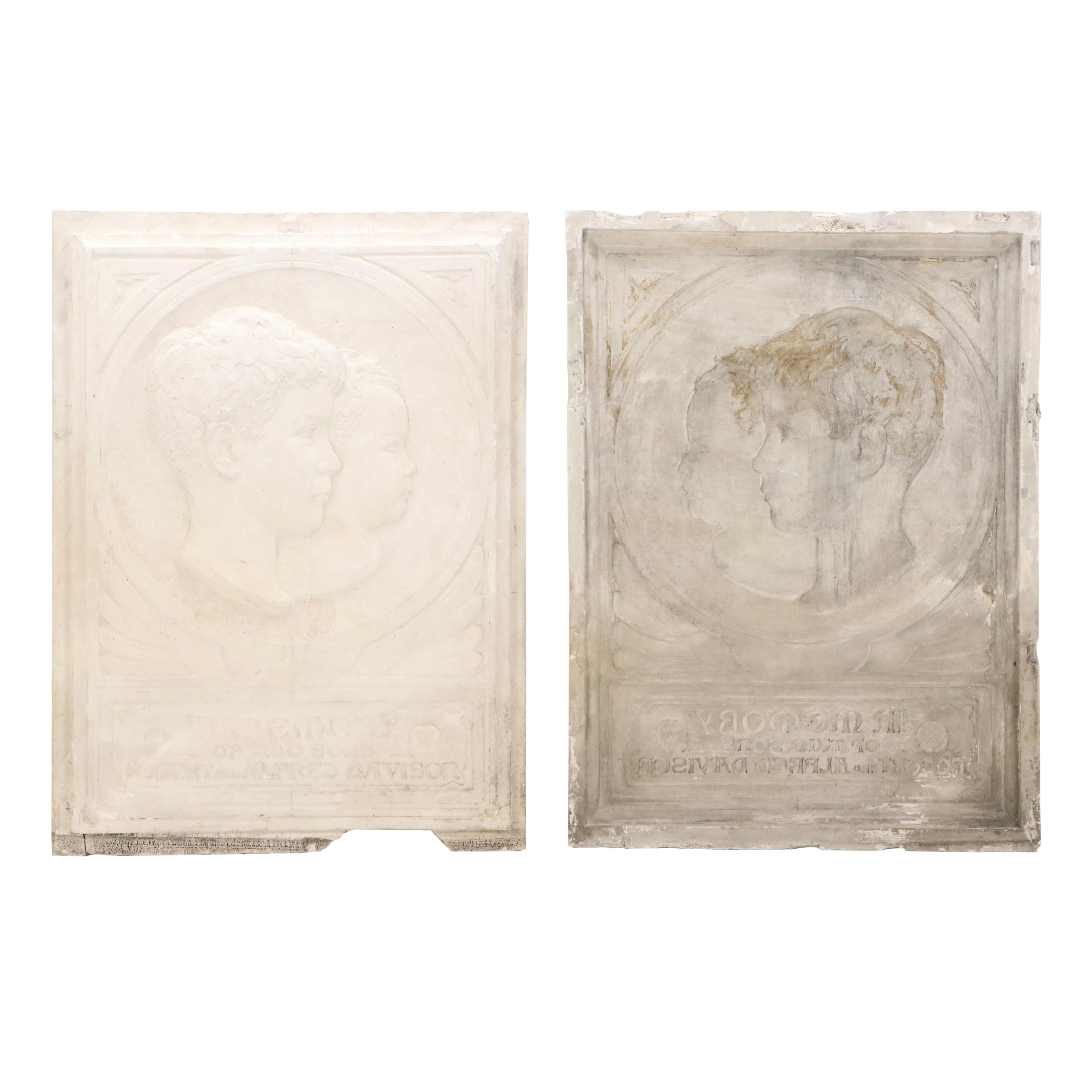 Chester Beach Cast Concrete Memorial Bas-Relief Panel and Associated Mold