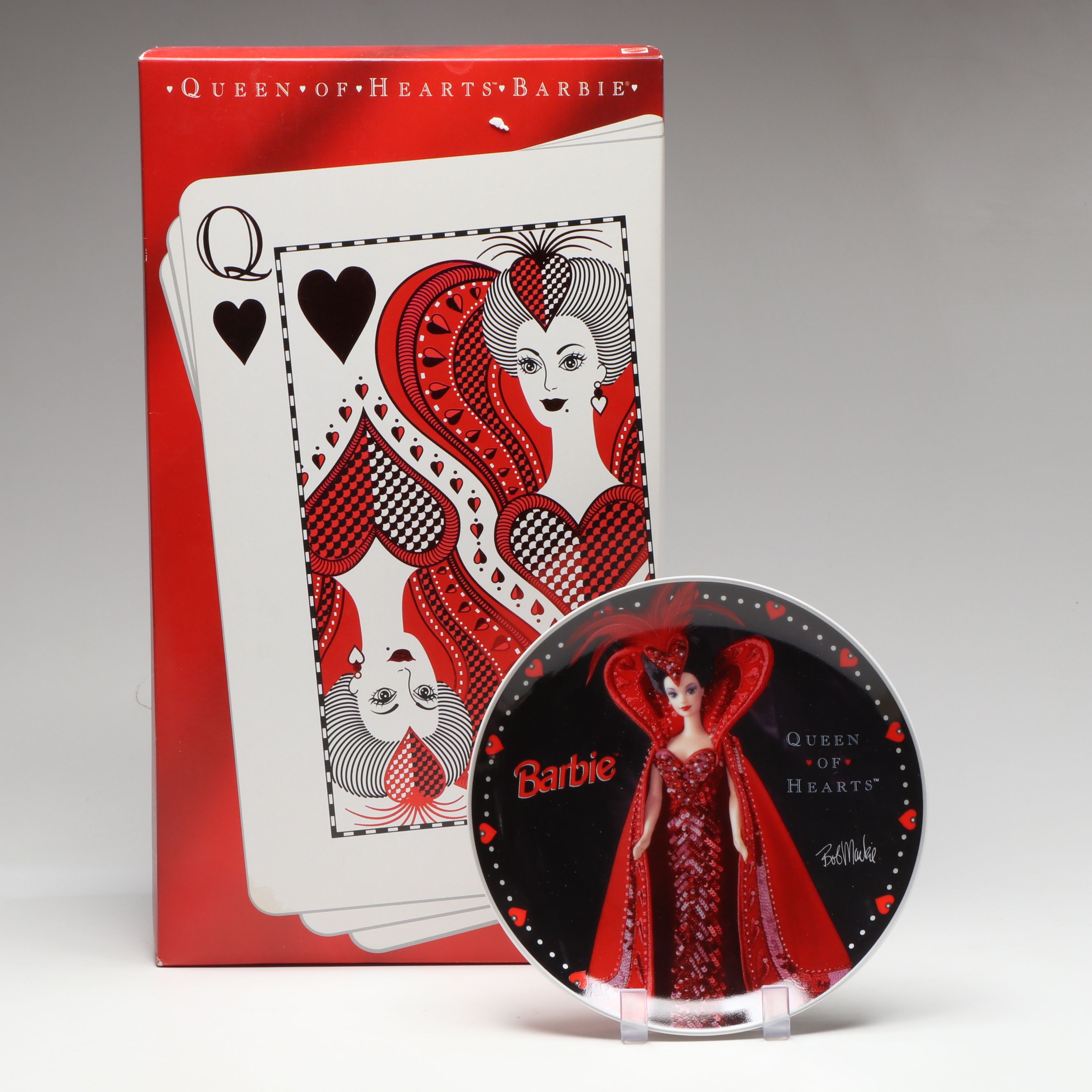 Barbie Bob Mackie "Queen of Hearts" Doll with Porcelain Collectors Plate