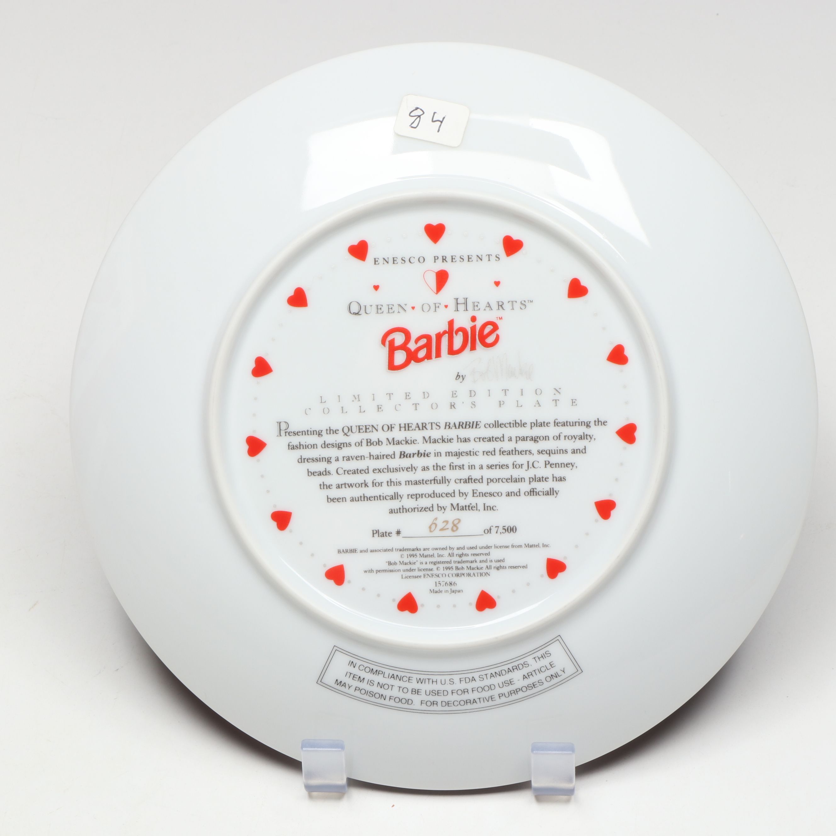 Barbie Bob Mackie "Queen of Hearts" Doll with Porcelain Collectors Plate