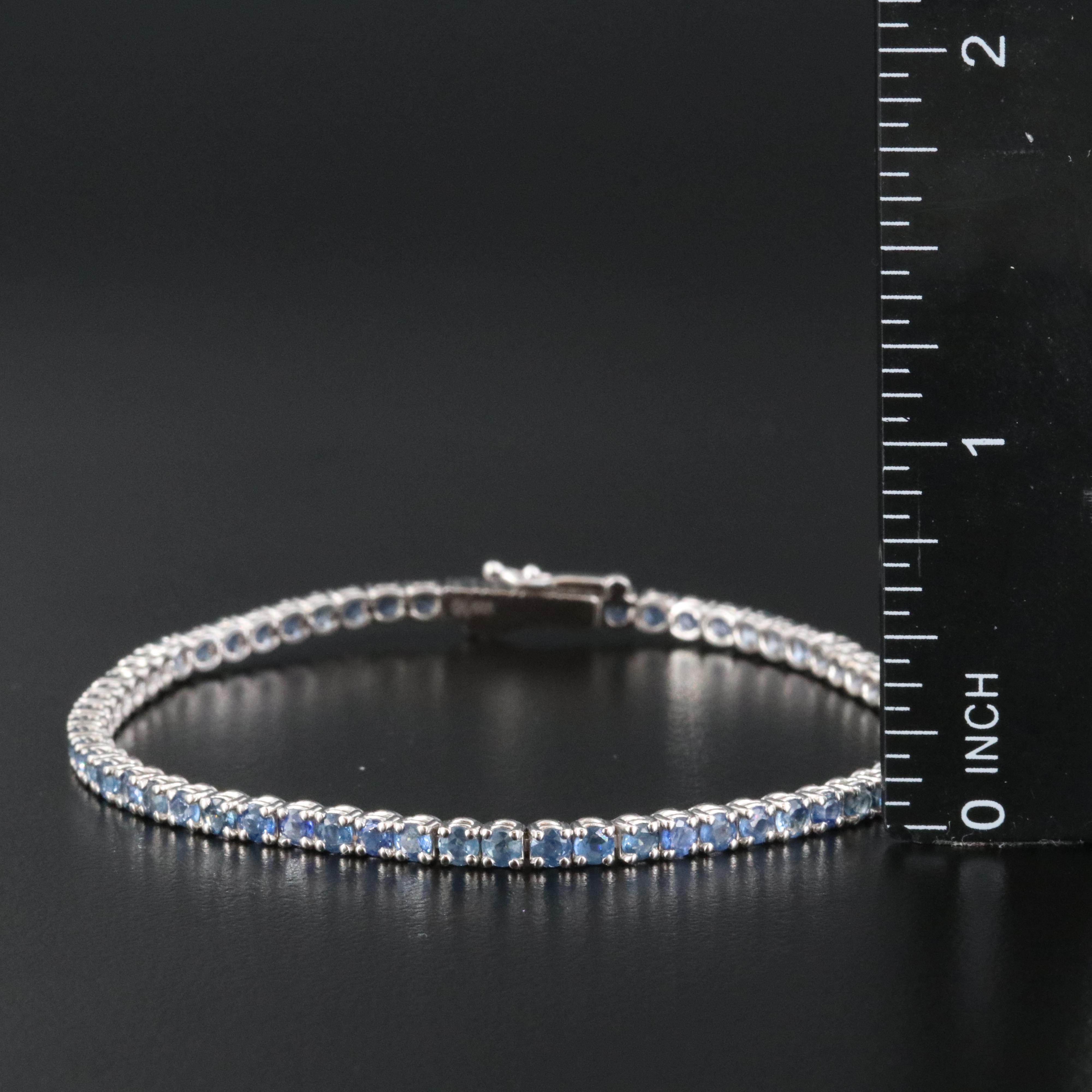 14K 6.48 CTW Sapphire Line Bracelet with IGI Jewelry Report
