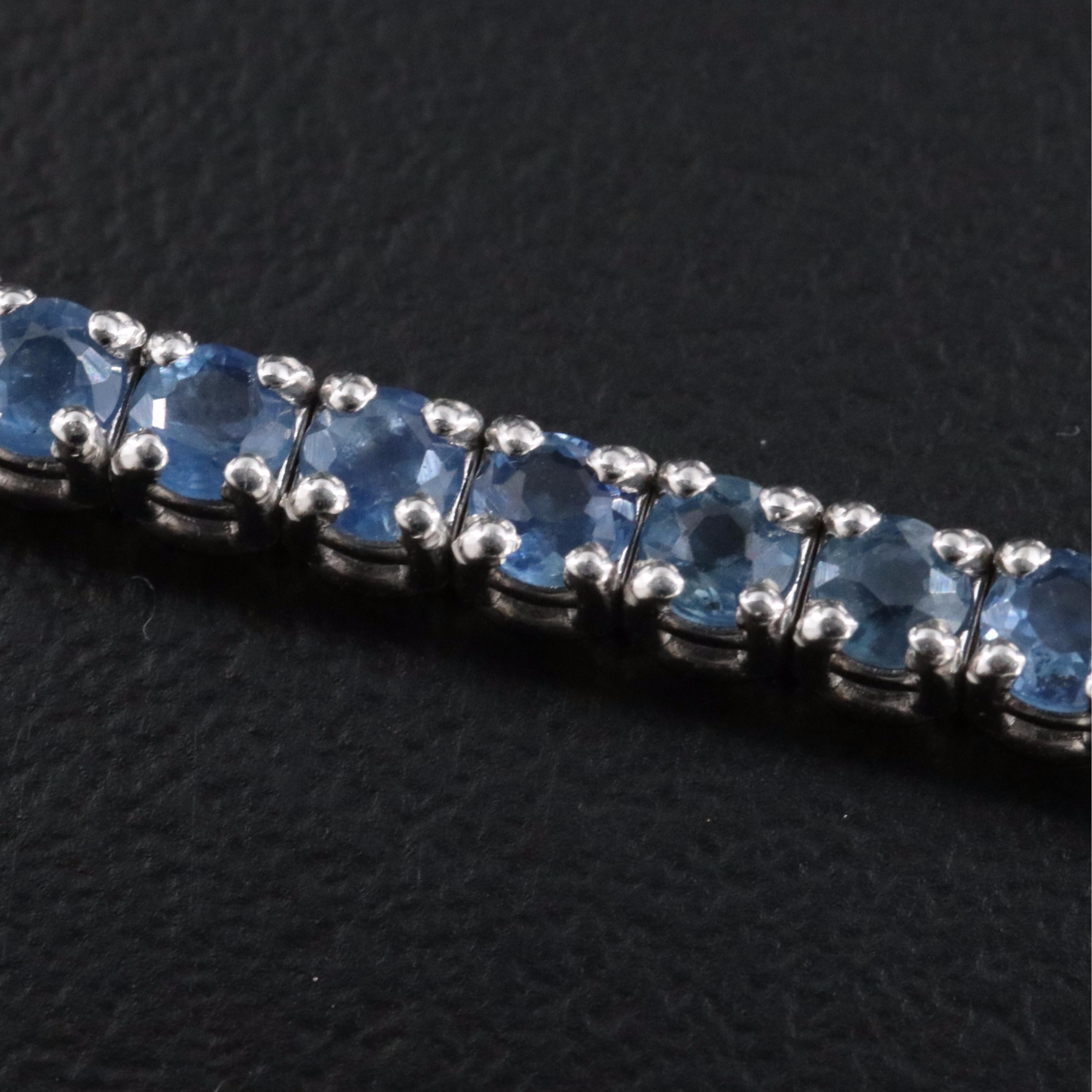 14K 6.48 CTW Sapphire Line Bracelet with IGI Jewelry Report