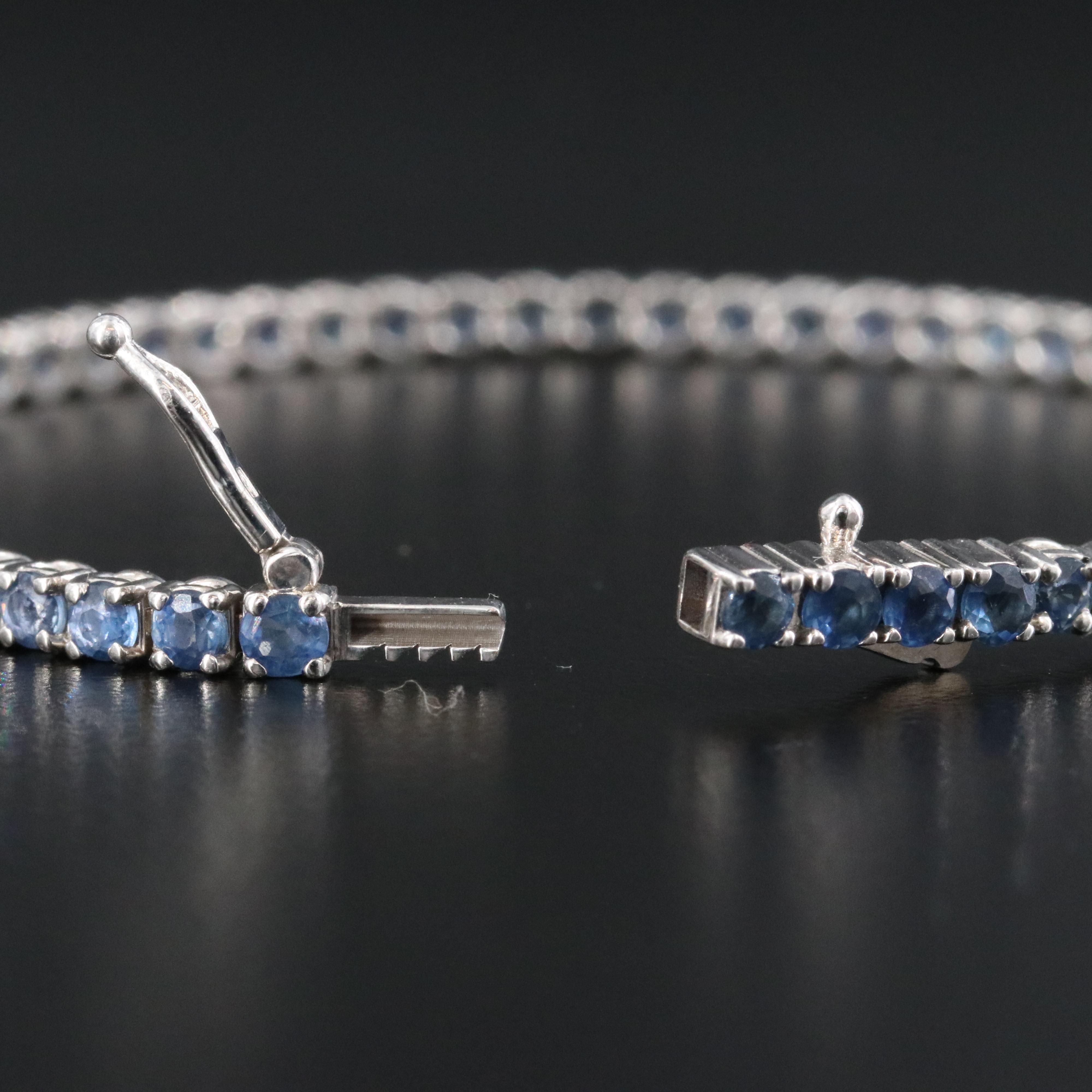 14K 6.48 CTW Sapphire Line Bracelet with IGI Jewelry Report