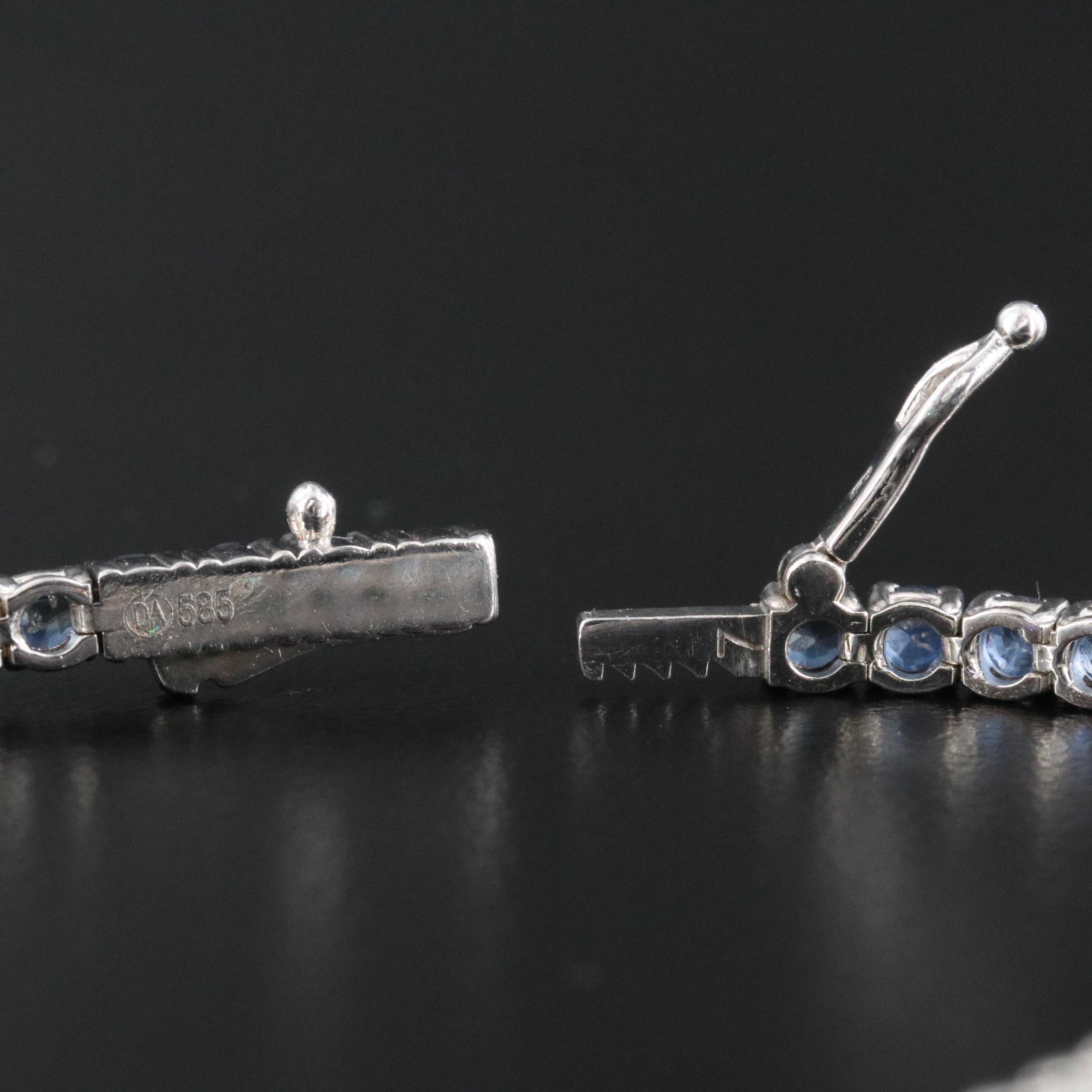 14K 6.48 CTW Sapphire Line Bracelet with IGI Jewelry Report