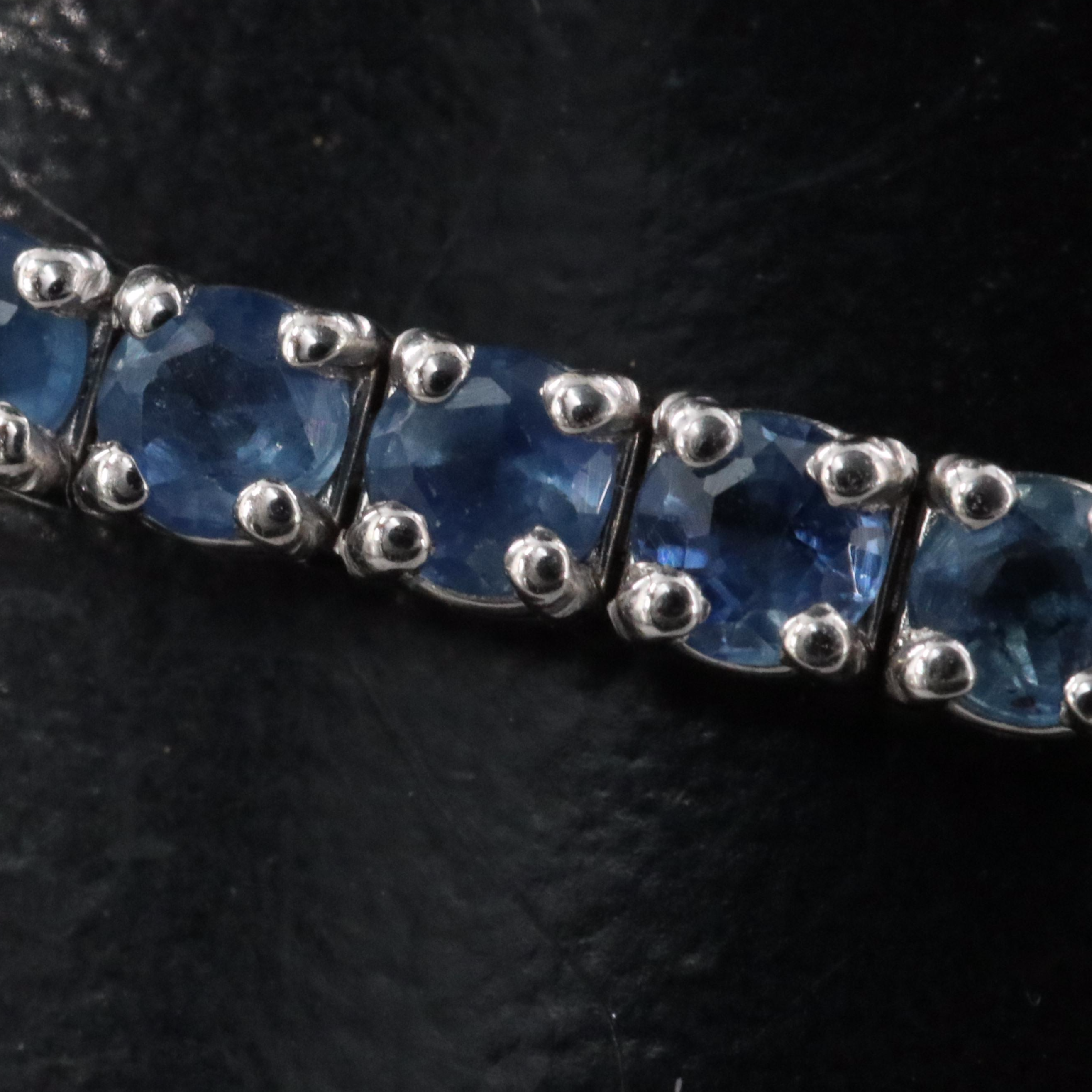 14K 6.48 CTW Sapphire Line Bracelet with IGI Jewelry Report