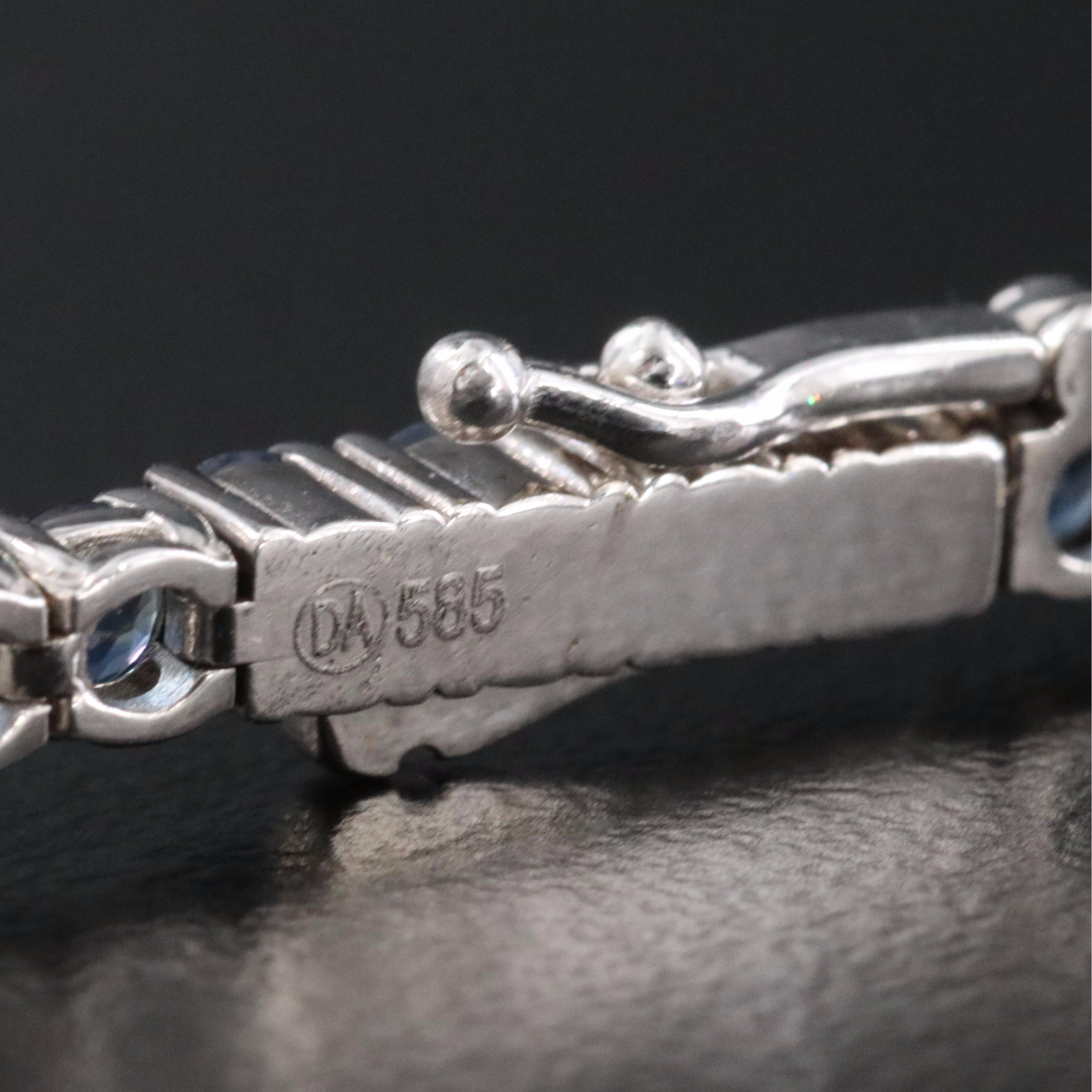 14K 6.48 CTW Sapphire Line Bracelet with IGI Jewelry Report