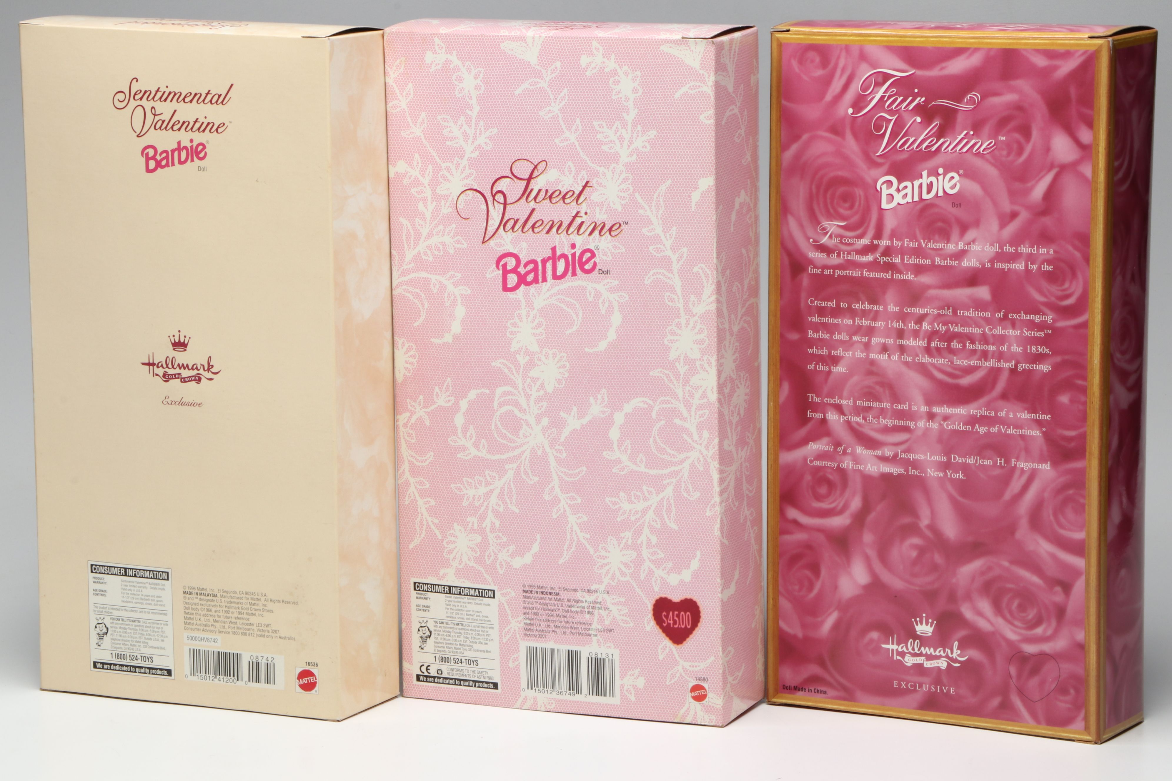 Barbie "Fair Valentine", "Holiday Sensation", and Other Barbie Dolls