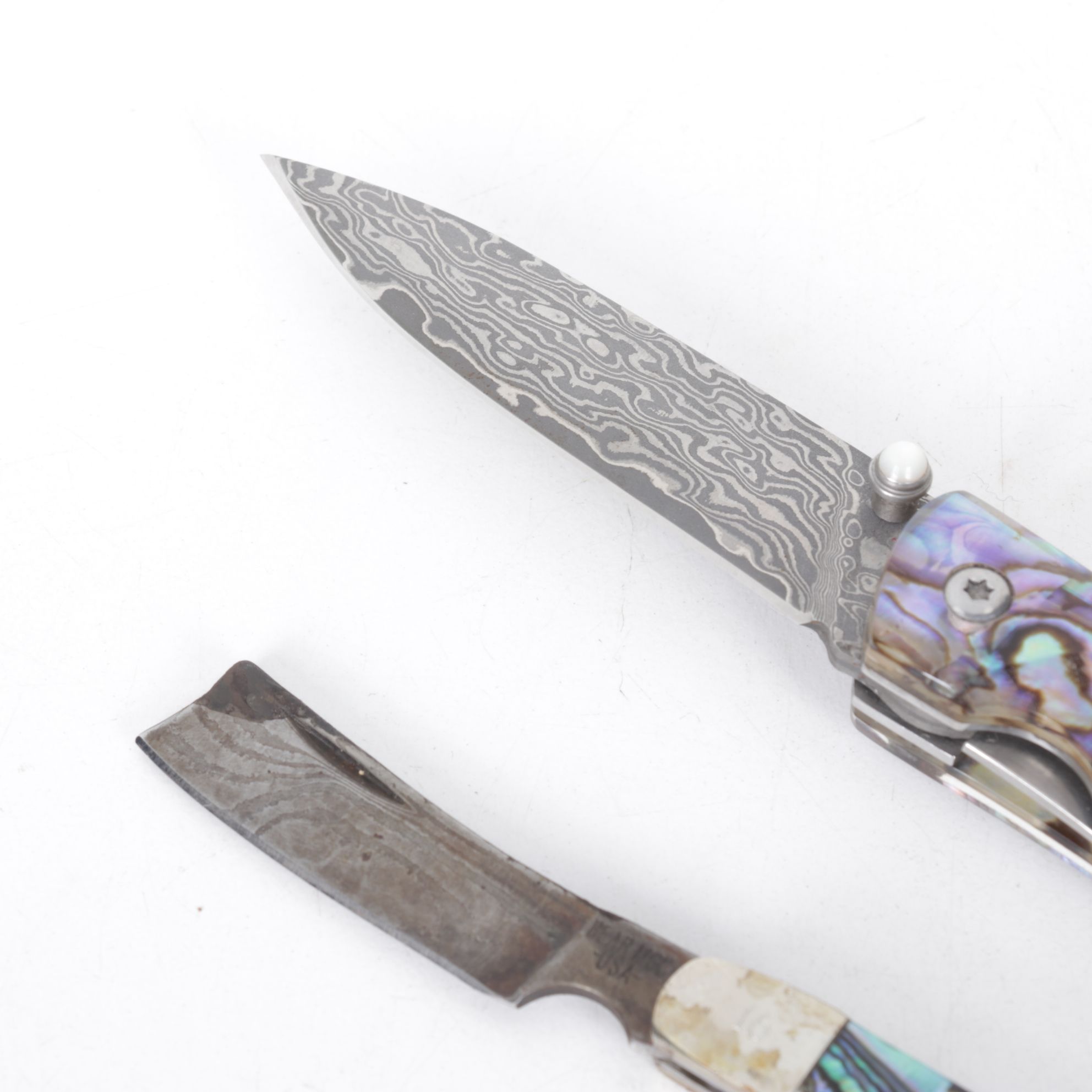 Folding Pocket Knife Collection with Abalone and MOP Handles