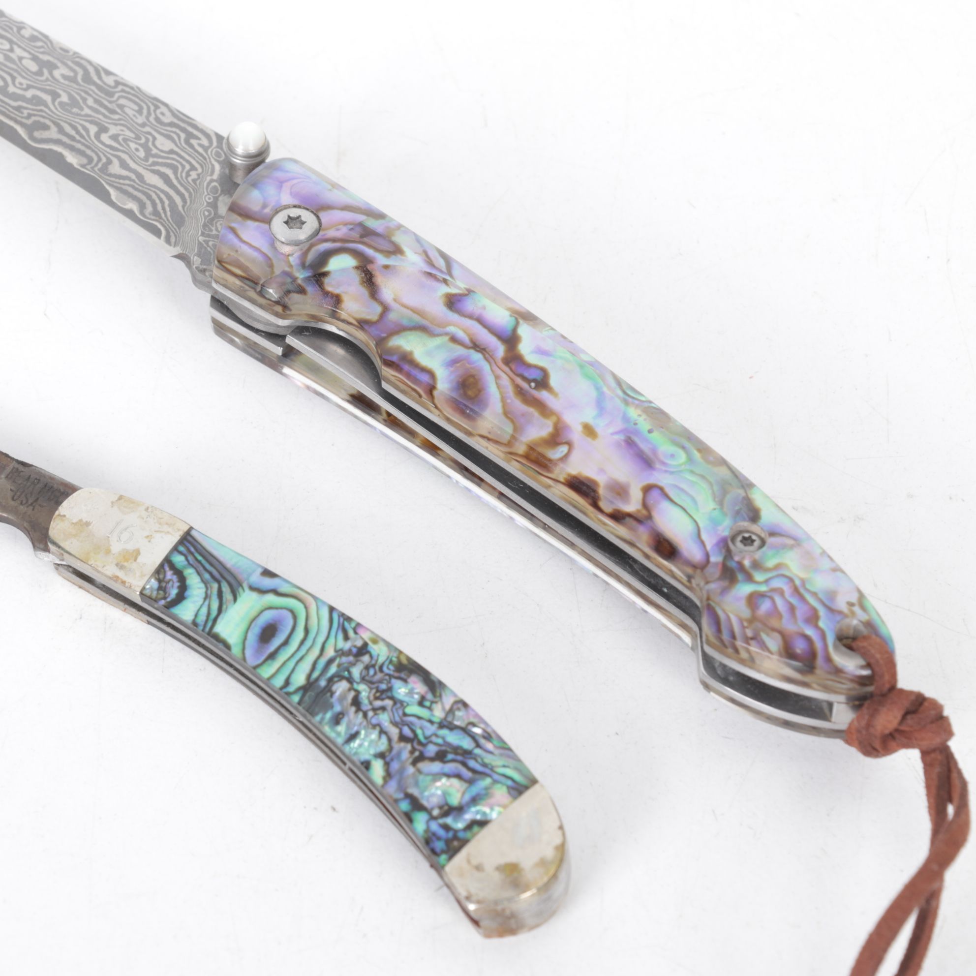 Folding Pocket Knife Collection with Abalone and MOP Handles