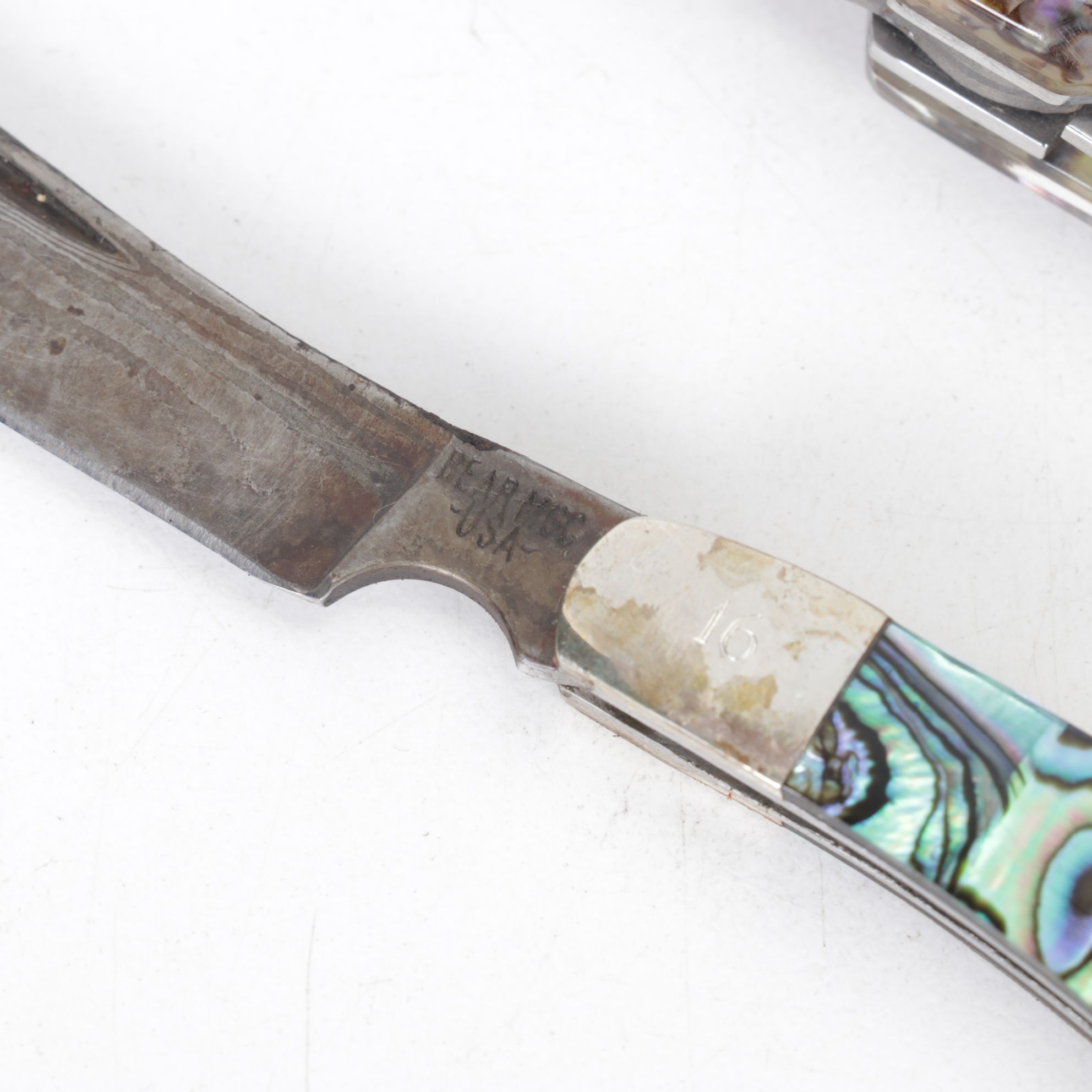 Folding Pocket Knife Collection with Abalone and MOP Handles