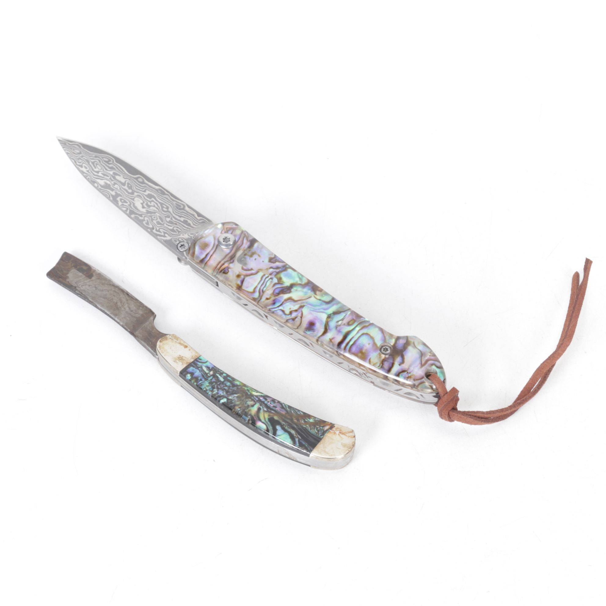 Folding Pocket Knife Collection with Abalone and MOP Handles