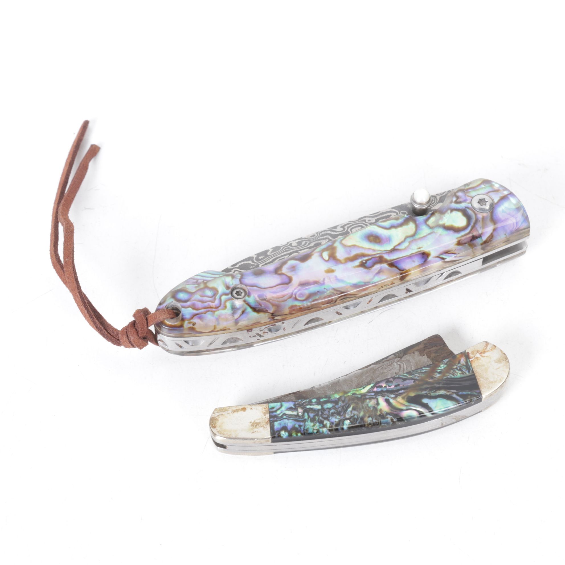 Folding Pocket Knife Collection with Abalone and MOP Handles
