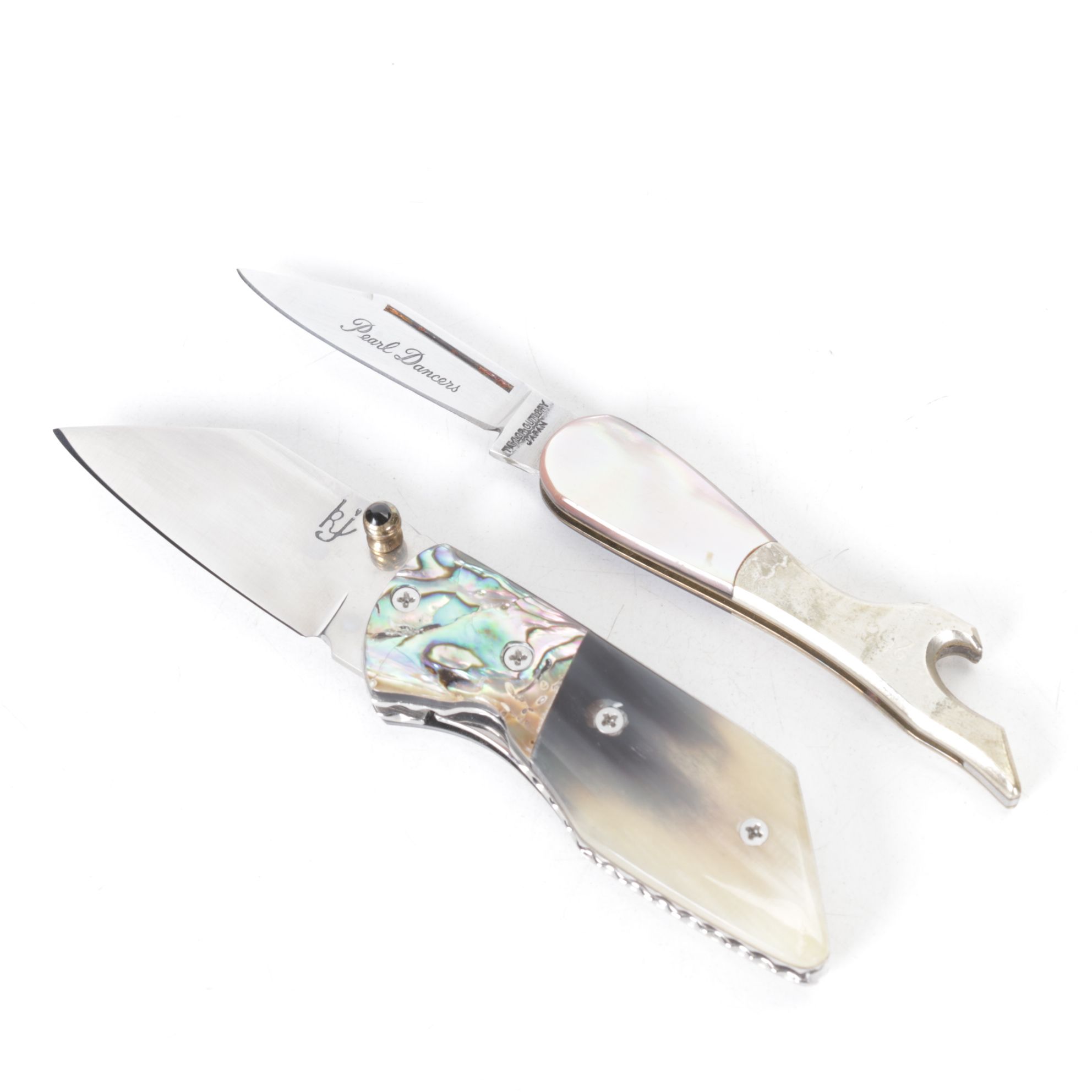 Folding Pocket Knife Collection with Abalone and MOP Handles