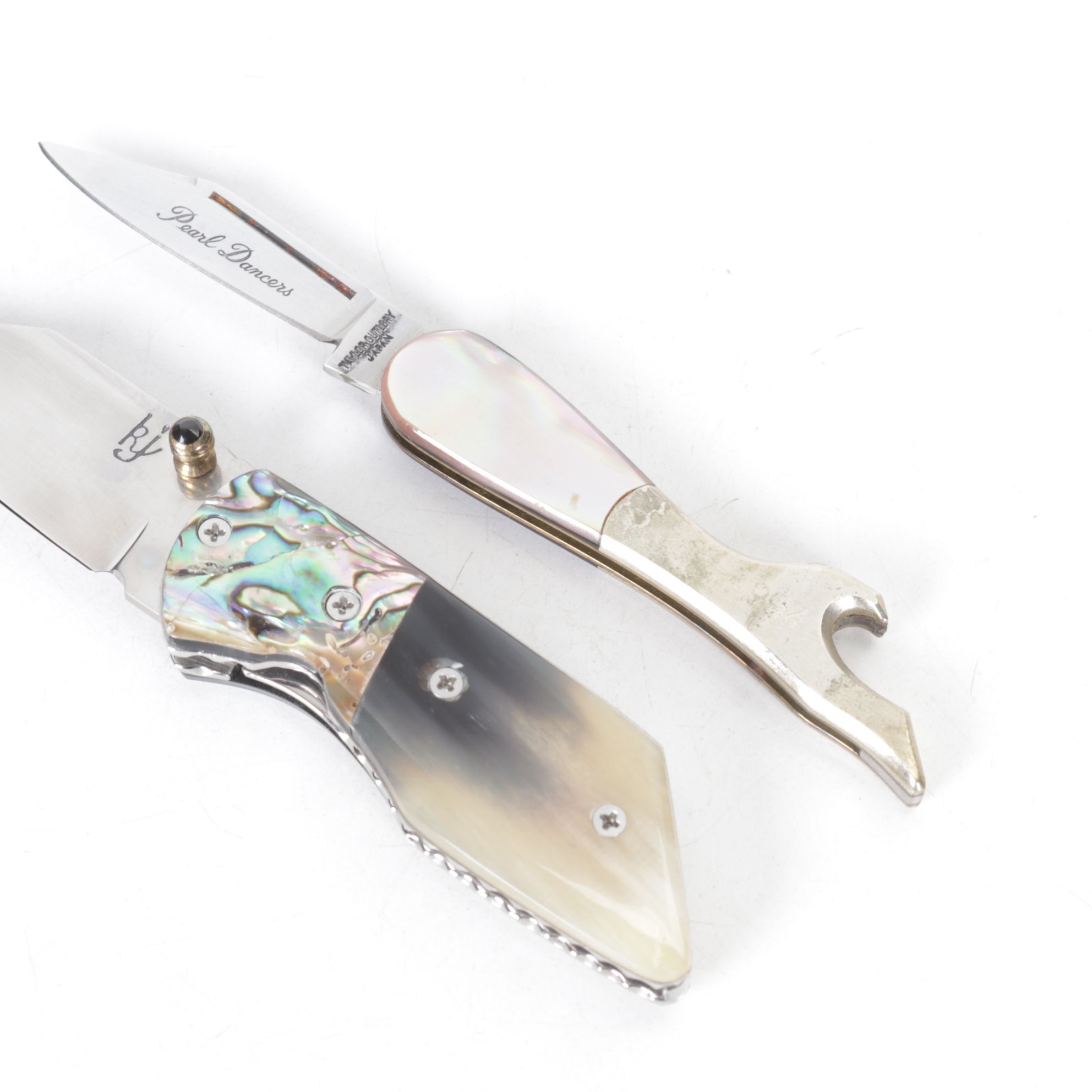 Folding Pocket Knife Collection with Abalone and MOP Handles