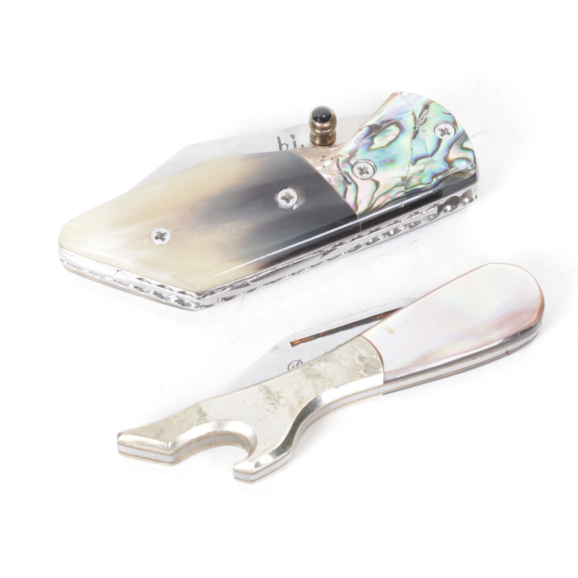 Folding Pocket Knife Collection with Abalone and MOP Handles