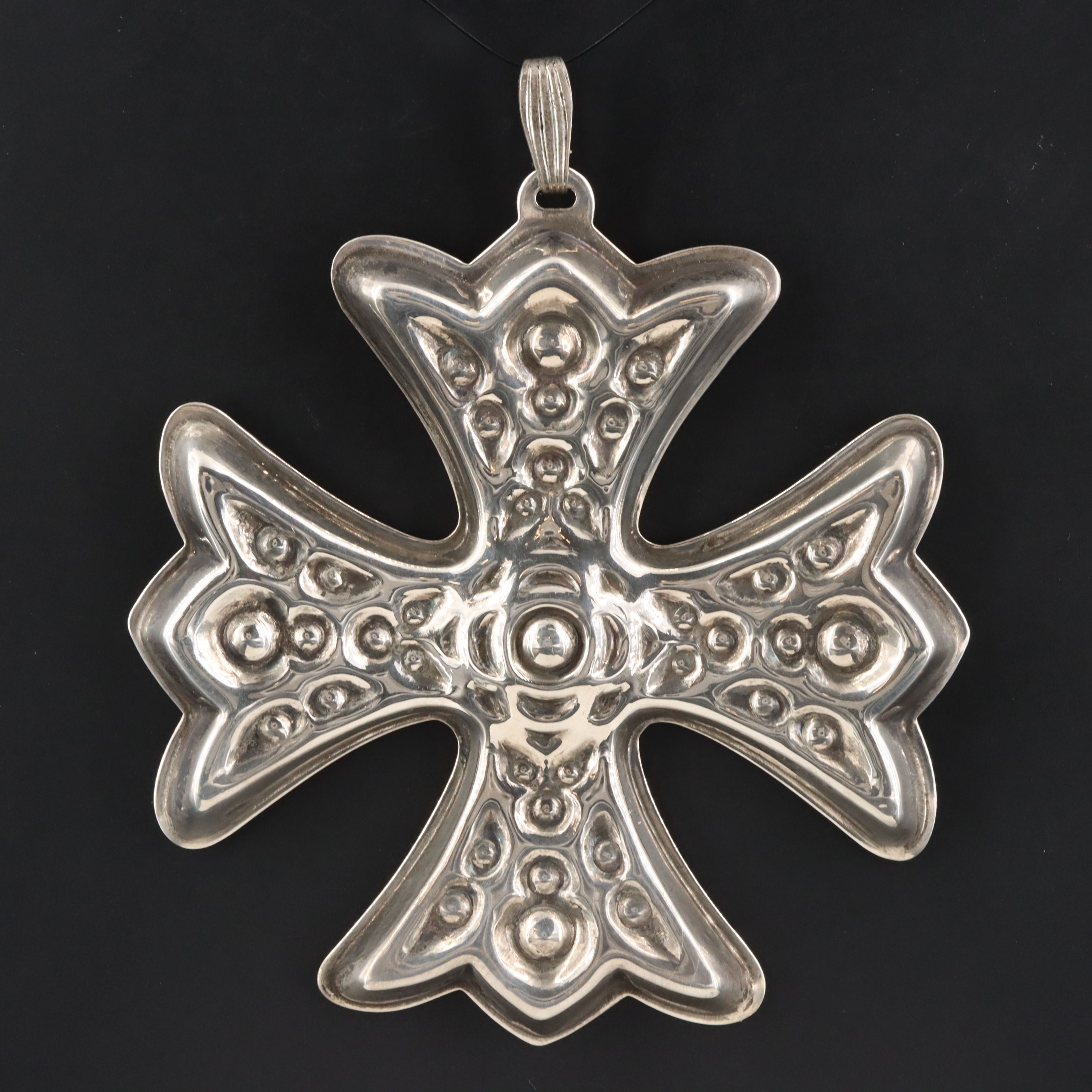 Reed & Barton Sterling Silver Christmas Cross Ornament, 1975