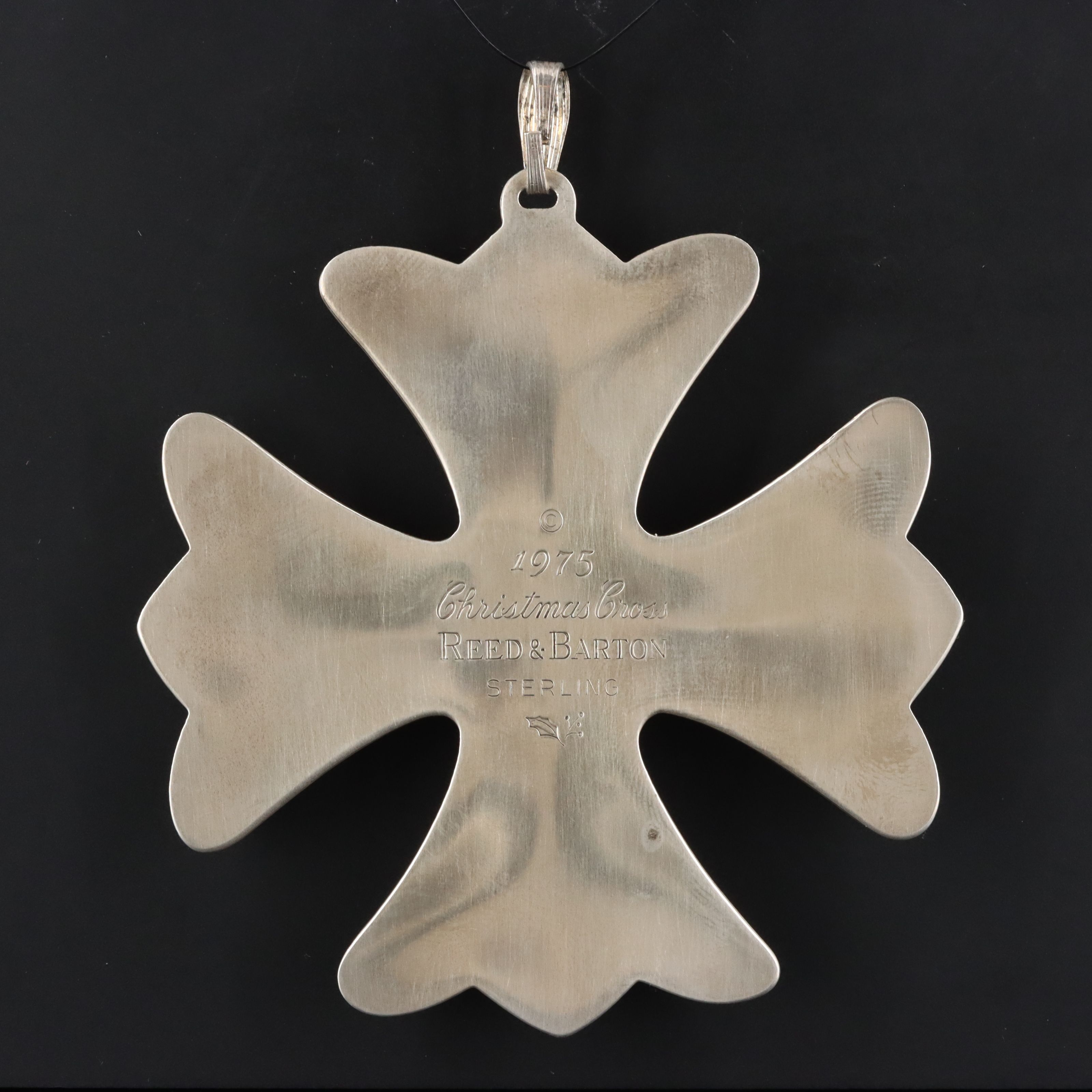 Reed & Barton Sterling Silver Christmas Cross Ornament, 1975