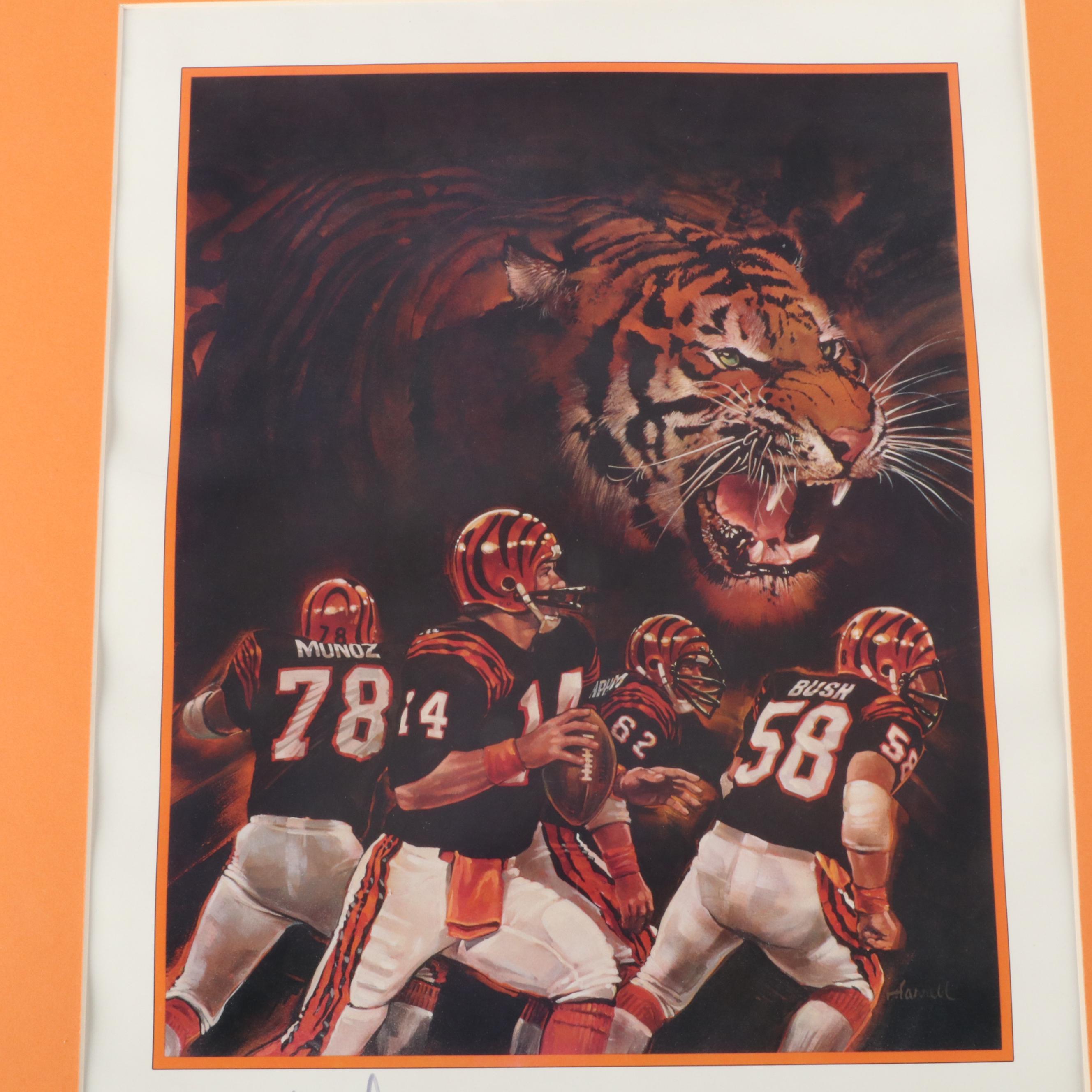 Ken Anderson Signed Cincinnati Bengals Sears Football Print